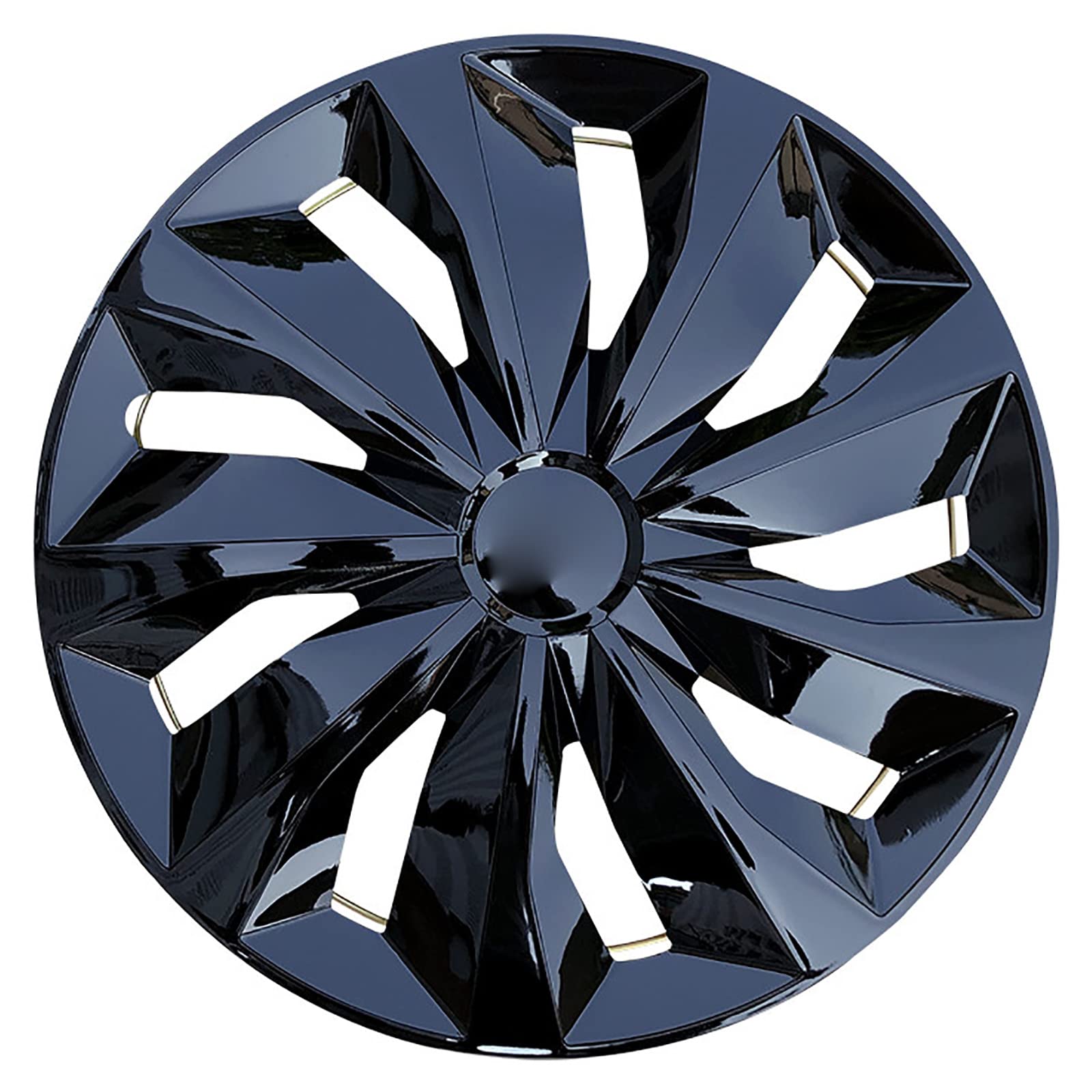 15 Inch All Black Hubcaps Wheel Covers (Set of 4) - Universal Fit for Standard Steel Rims - Durable Car Accessories for Sedans, SUVs & Trucks - Perfect for Everyday Driving & Vehicle Protection