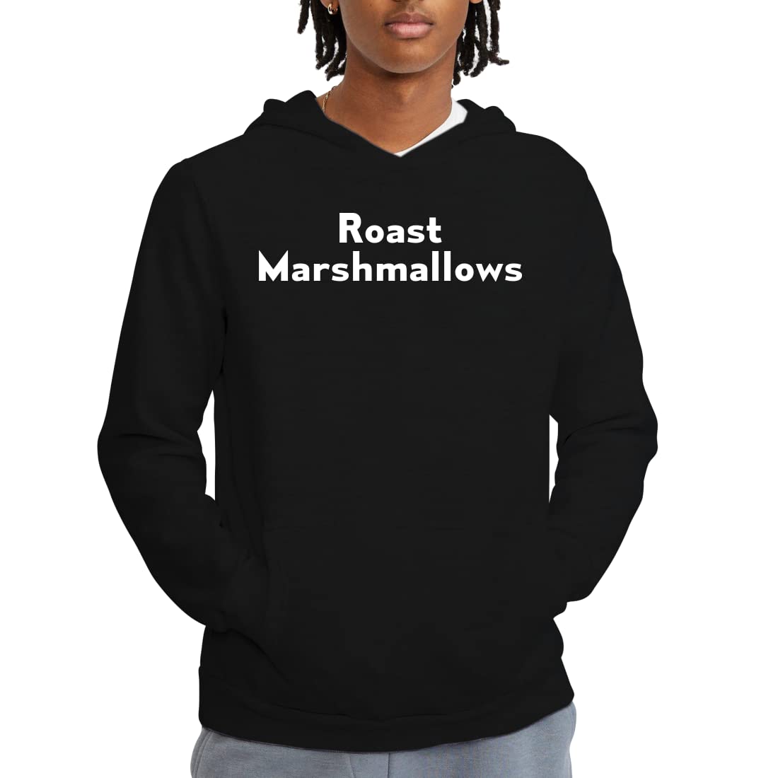 Roast Marshmallows Men's Hoodie Sweatshirt - Cozy Pullover for Camping & Outdoor Adventures - Perfect for Bonfires, Hiking and Casual Wear