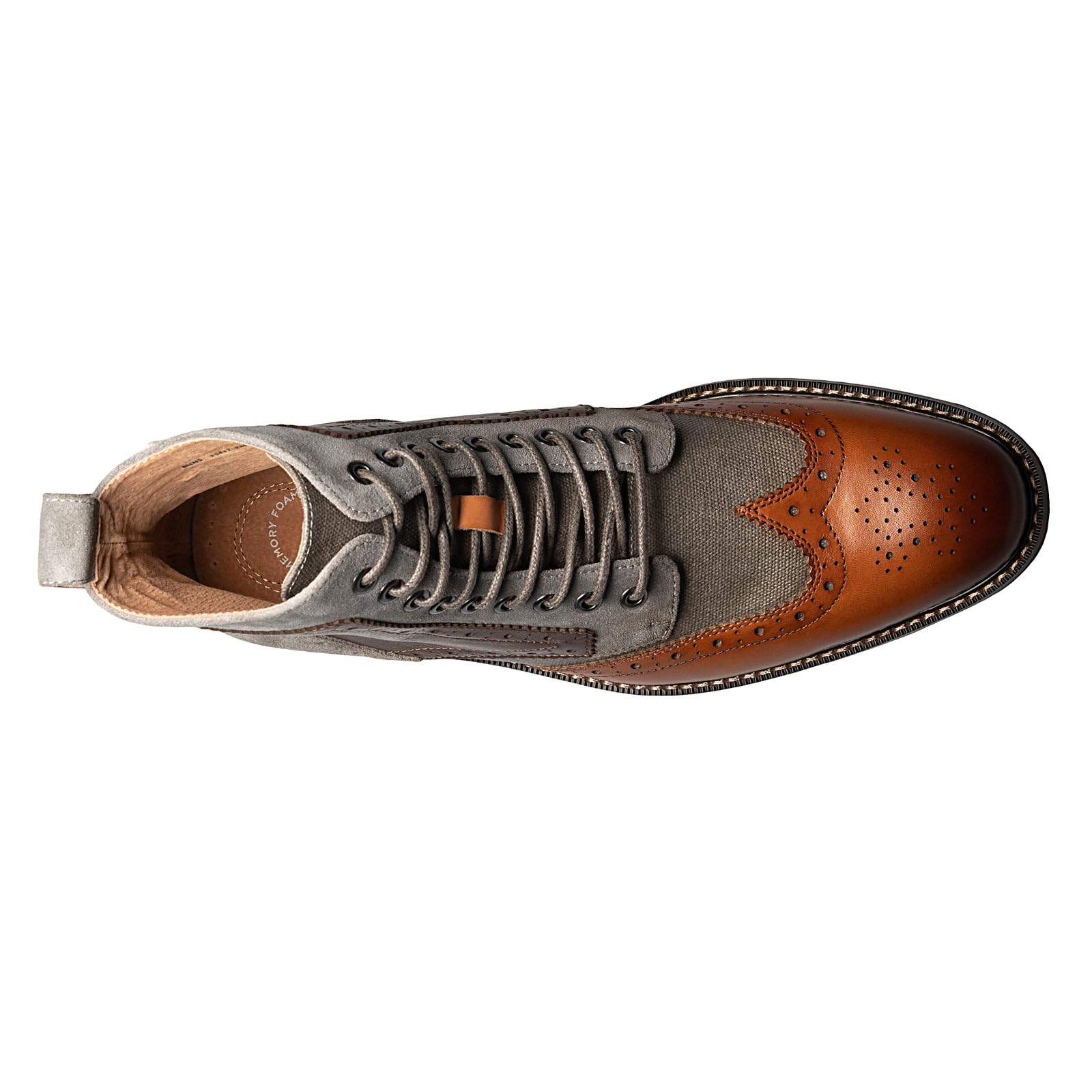 STACY ADAMS Men's Finnegan Wingtip Lace Up Boot - Classic Dress Boots for Business & Formal Occasions | Comfortable Oxford Shoes for Office, Wedding & Professional Events