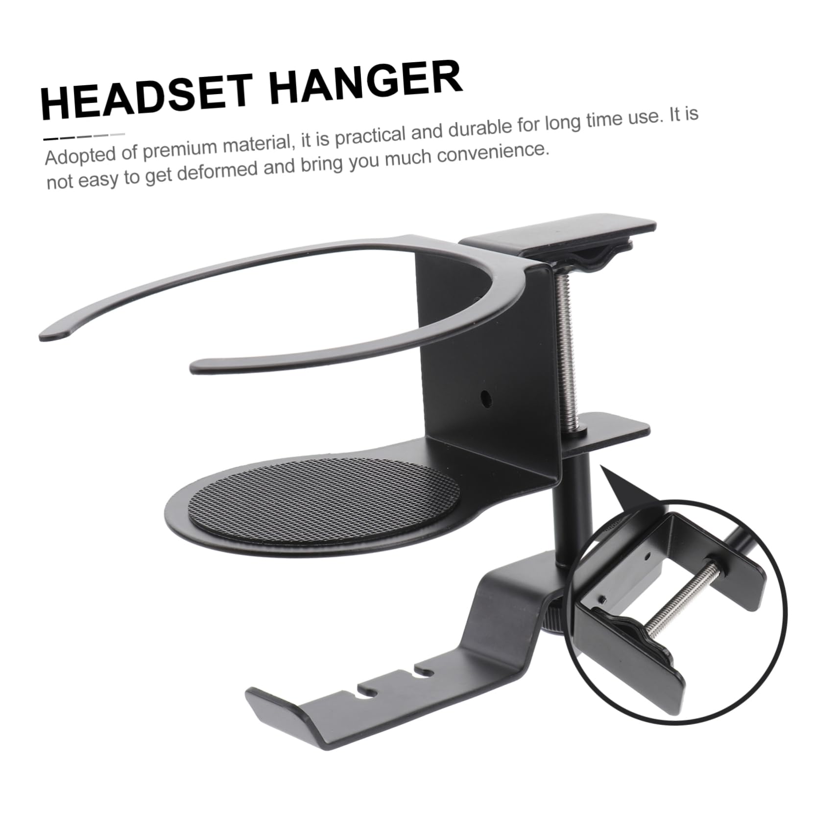 HEMOTON 5-Pack Headphone Stand with Drink Holder - 2-in-1 Desk Hook Organizer for Computer Headsets & Gaming Accessories - Perfect for Office, Gaming Setup & Home Workspace Organization