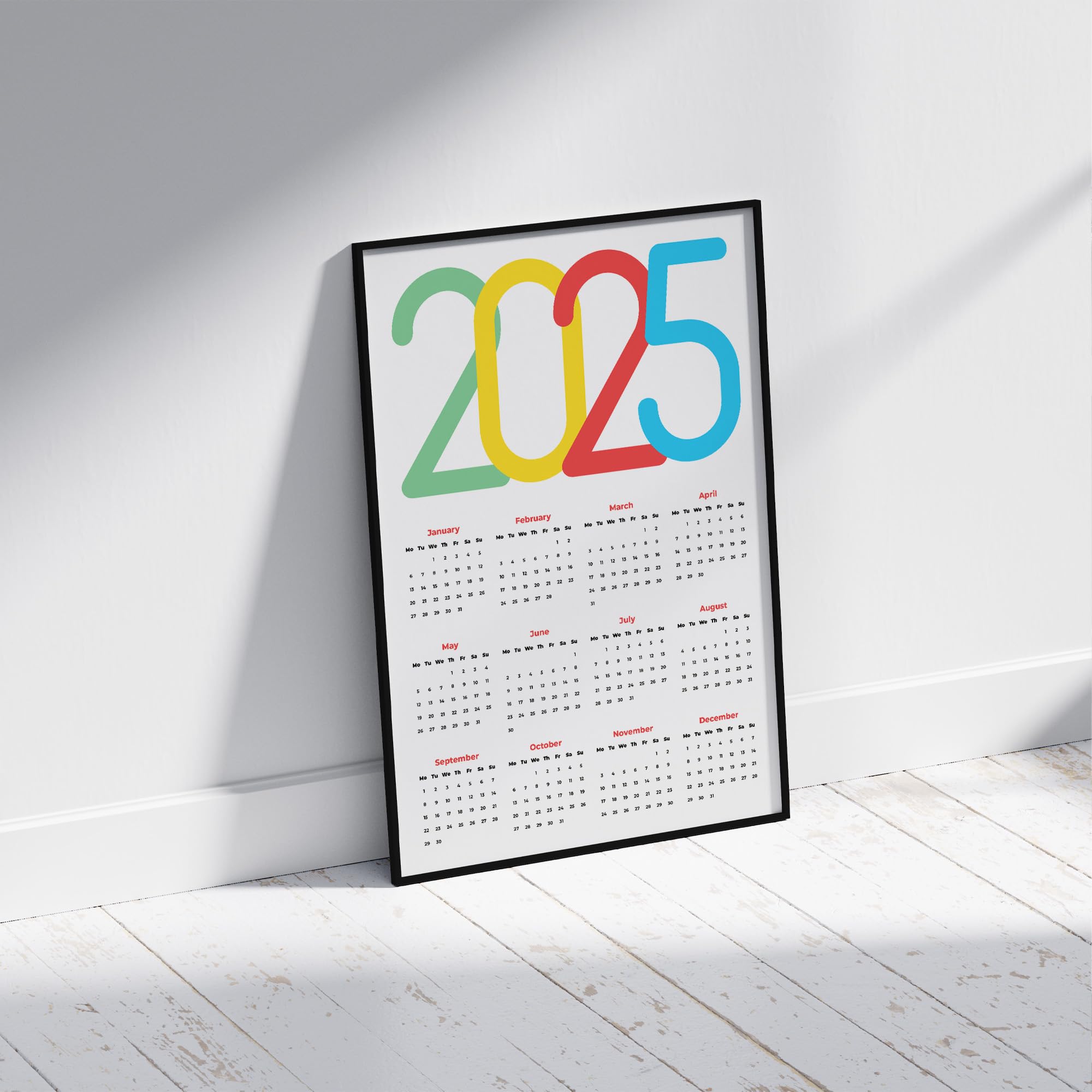 2025 Rainbow Wall Calendar - Stylish Entryway Decor for Home & Office | Perfect for Planning, Gifting & Holiday Organization