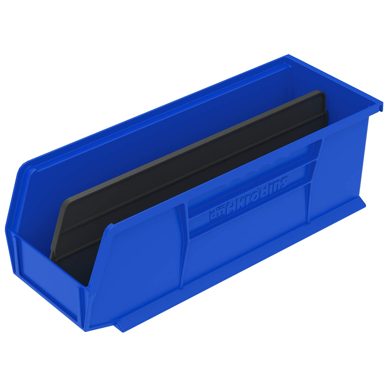 Akro-Mils 30240 & 30234 Blue Plastic Hanging Stackable Storage Bins - Organize Closet, Garage, Office & Craft Supplies | Durable Multi-Purpose Storage Solution
