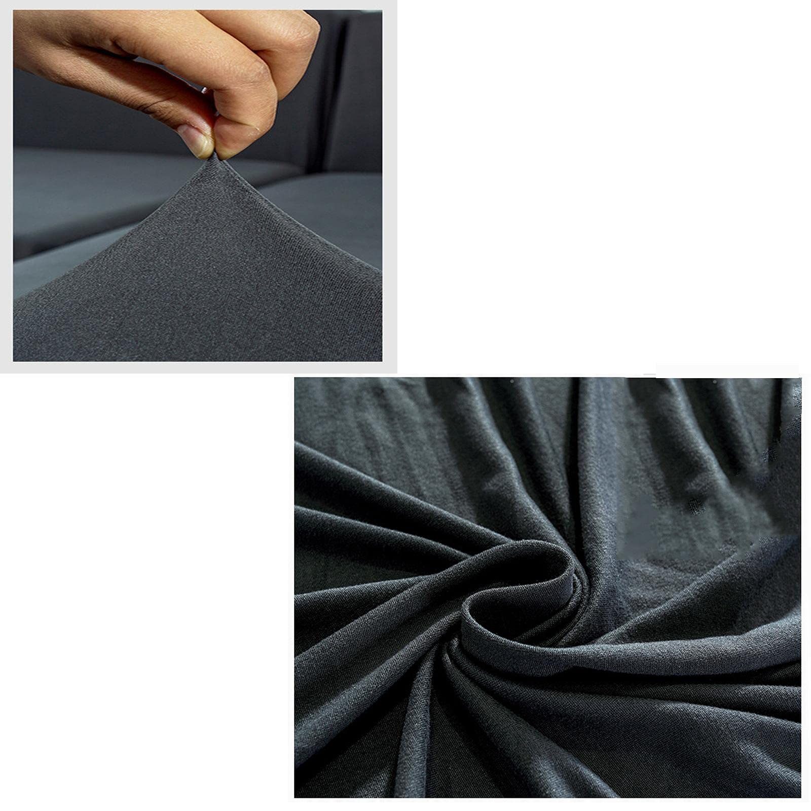 Stretchable L-Shaped Sectional Sofa Cover for 2/3/4 Seat Couches - Anti-Slip Furniture Protector & Sofa Slipcover (Black, 3+4 Seat) - Perfect for Living Room, Family Room & Home Theater Comfort