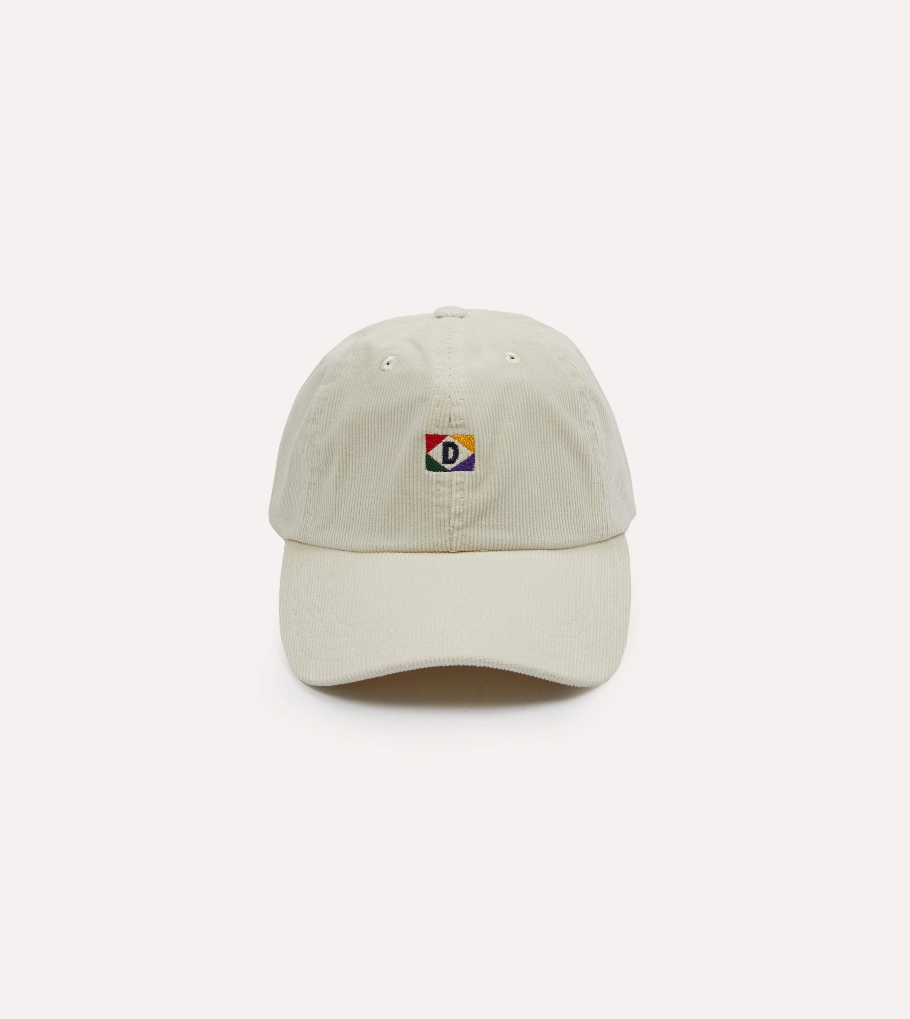 White 'D' Emblem Cotton Corduroy Baseball Cap for Men & Women - Vintage Style Adjustable Dad Hat for Casual Wear, Outdoor Activities & Sports Fans