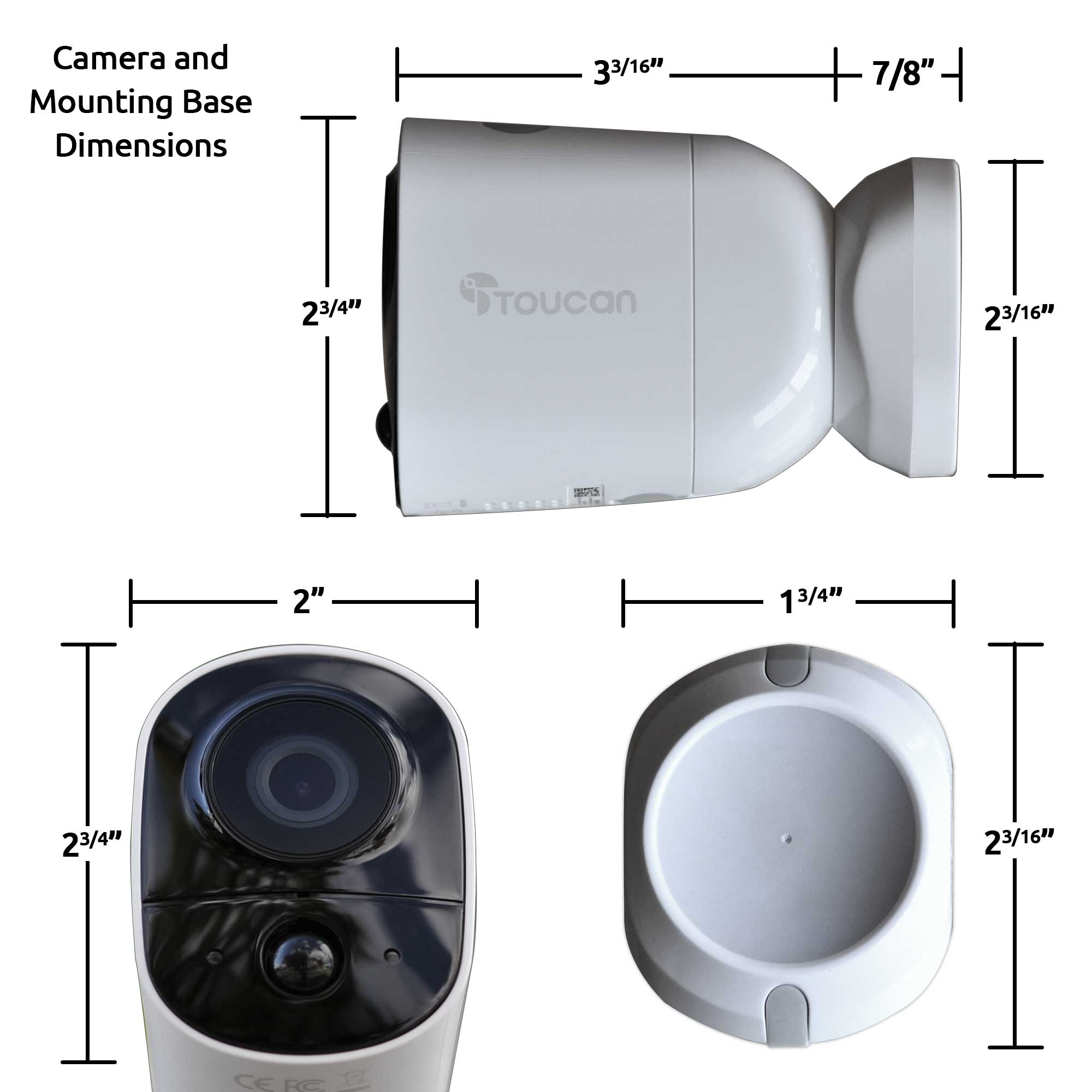 Toucan Wireless Outdoor/Indoor Security Camera with Extra Large Rechargeable Battery - HD Night Vision, Motion Detection, Weatherproof for Home & Business Surveillance