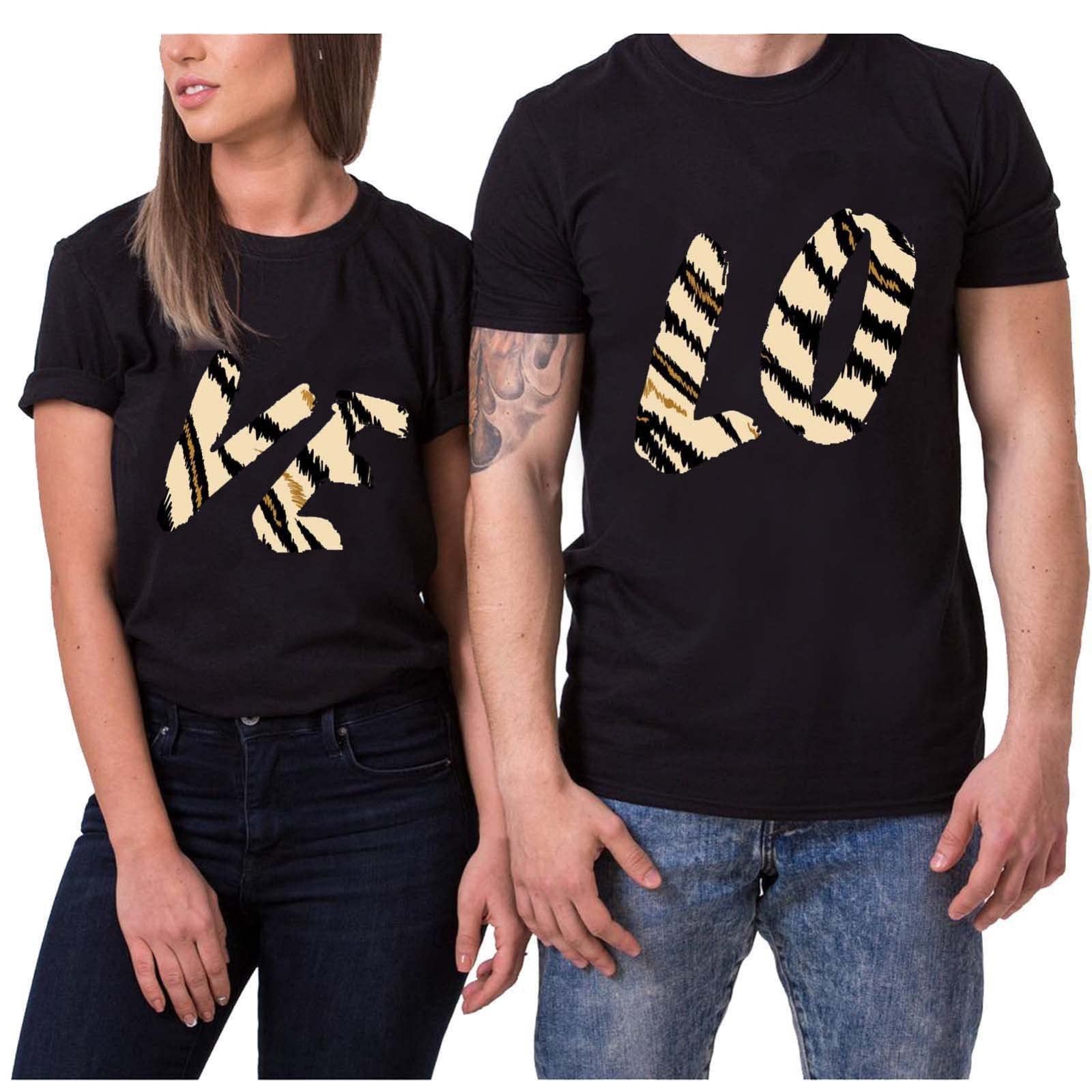 Vintage Love Letter Print T-Shirts for Couples - Valentine's Day Matching Shirts for Him & Her - Perfect for Anniversaries, Date Nights & Romantic Getaways