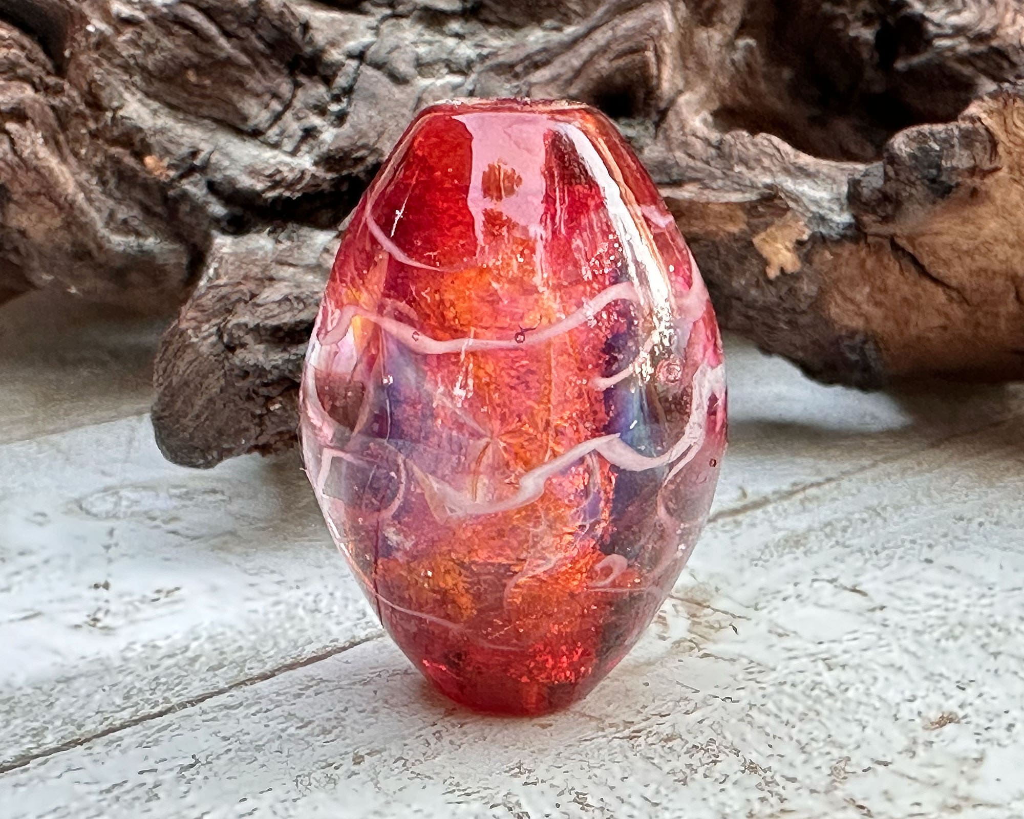 Handmade Fuchsia Pink Lampwork Glass Focal Bead for Jewelry Making - DIY Necklace, Bracelet, Earrings Designs - Perfect for Crafters & Beading Enthusiasts