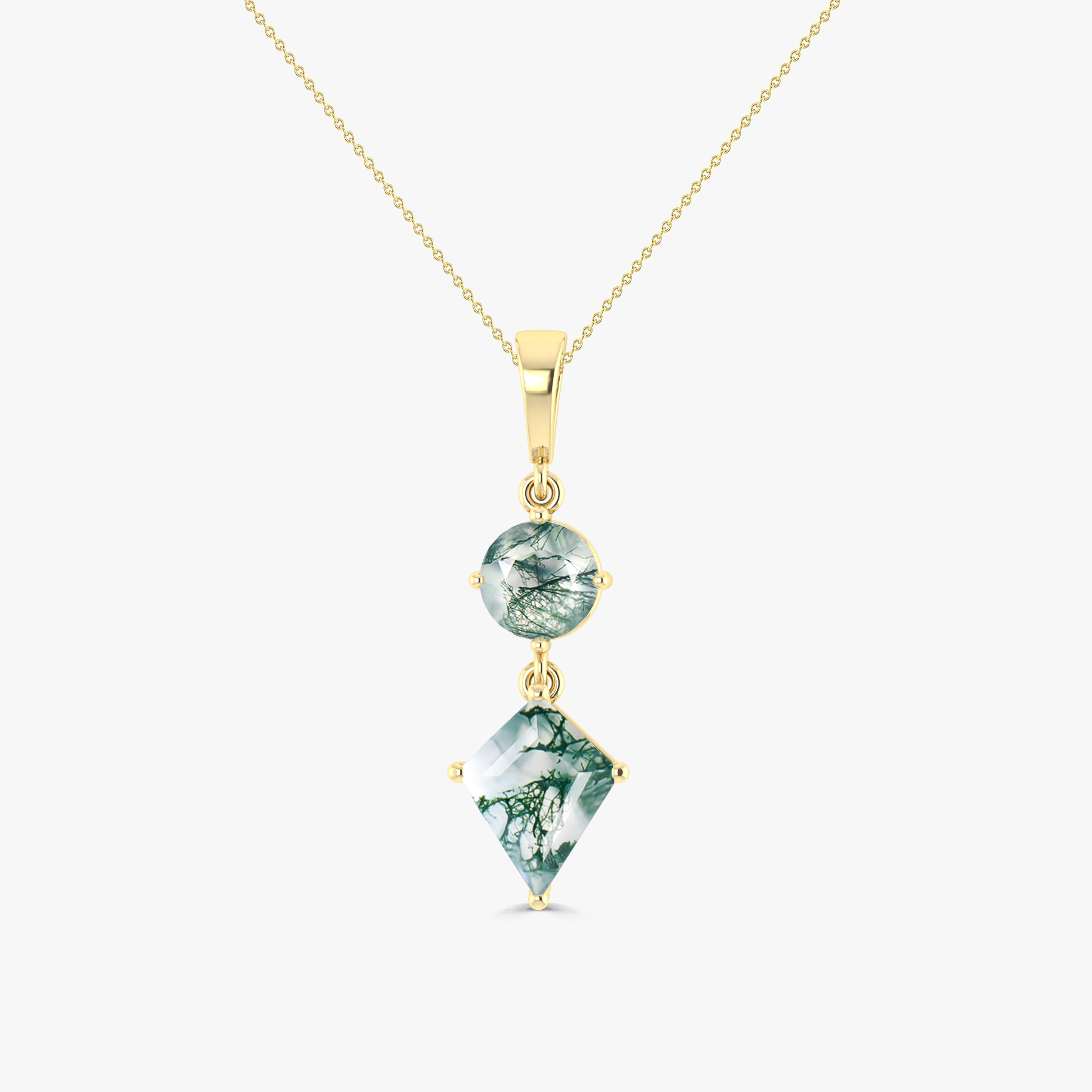Stunning Agate Kite-Shaped Pendant Necklace with Gold & Silver Chain - Perfect for Boho Jewelry, Gift Giving & Spiritual Healing