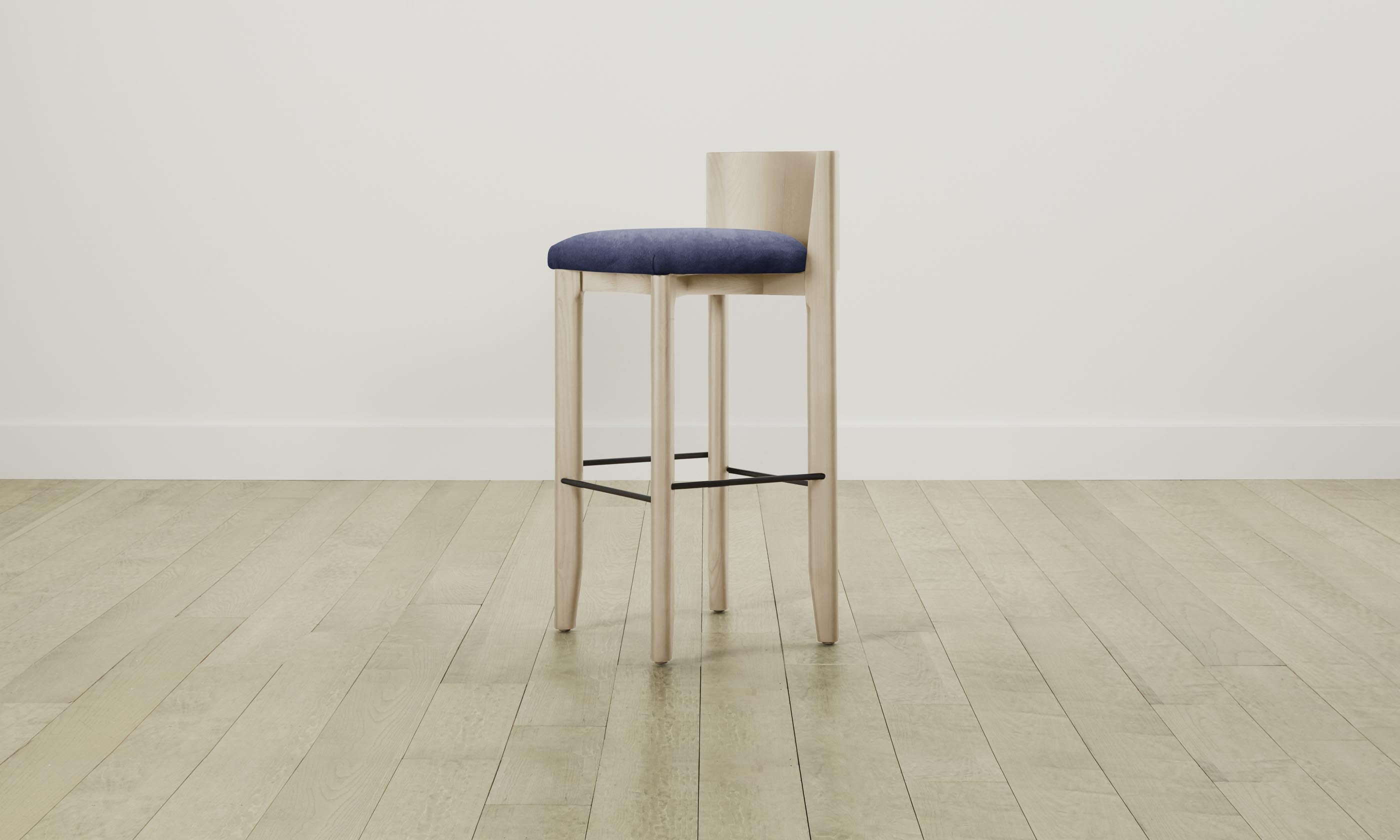 Premium Velvet Bar Stool - The Delancey Counter Stool in Midnight Blue for Kitchen Island, Home Bar & Modern Dining Room Decor