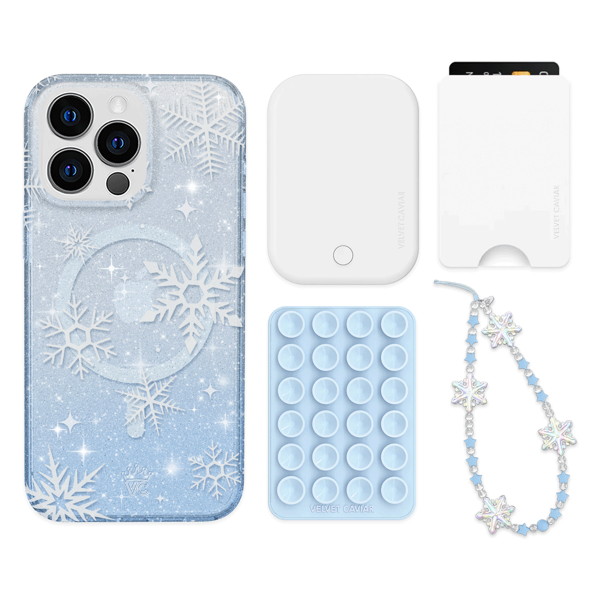 Snow Angel Glitter iPhone Case with Wallet - Stylish Protective Cover for iPhone 13/14/15 - Perfect for Everyday Use, Travel, and Gifts