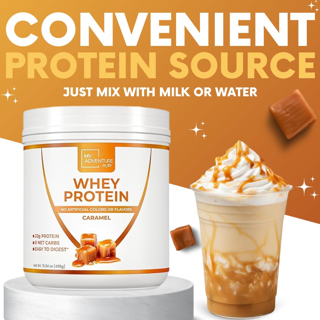 Premium Whey Isolate Protein Powder for Women - Low Carb, Stevia Sweetened, Muscle Growth & Recovery - Natural Clean Protein Supplement (Caramel Flavor, 15 Servings) | Ideal for Post-Workout, Weight Management & Healthy Lifestyle
