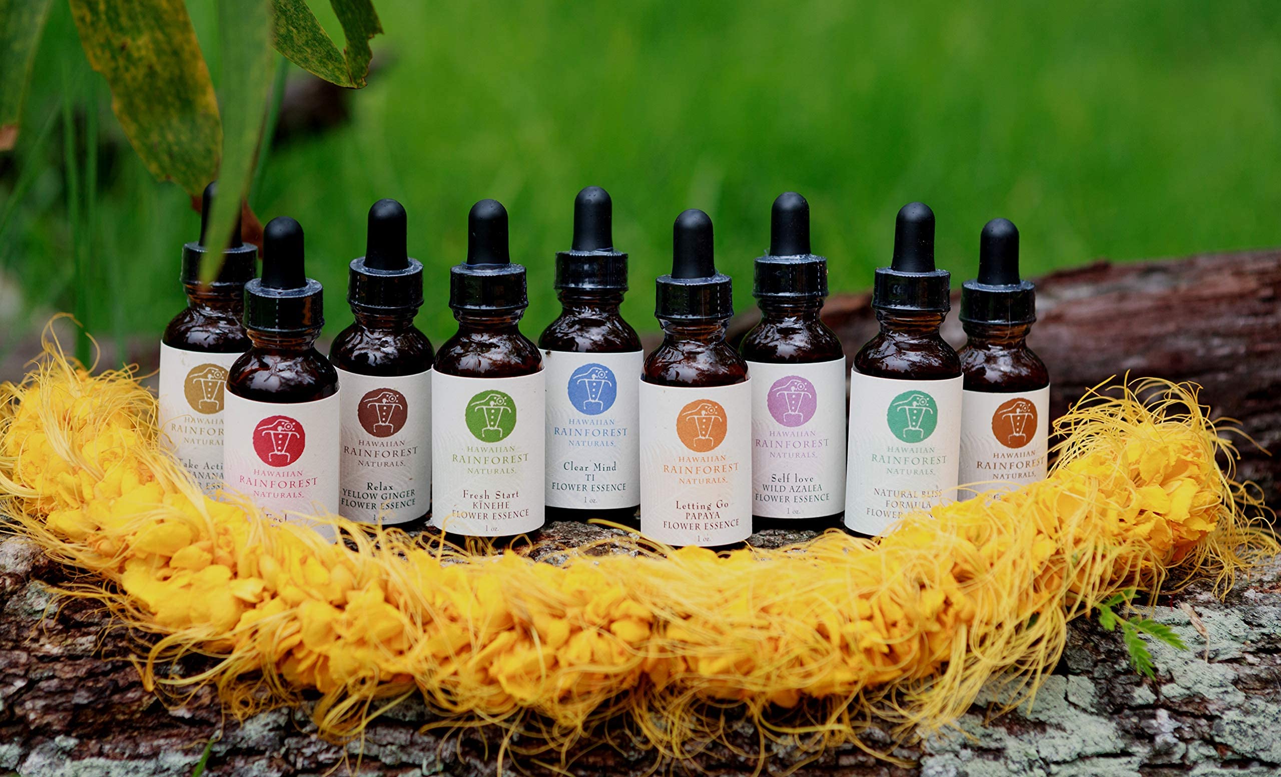 Hawaiian Flower Essences Kit - Full Set of 9 Bottles for Emotional Balance & Wellness | Perfect for Aromatherapy, Meditation & Stress Relief