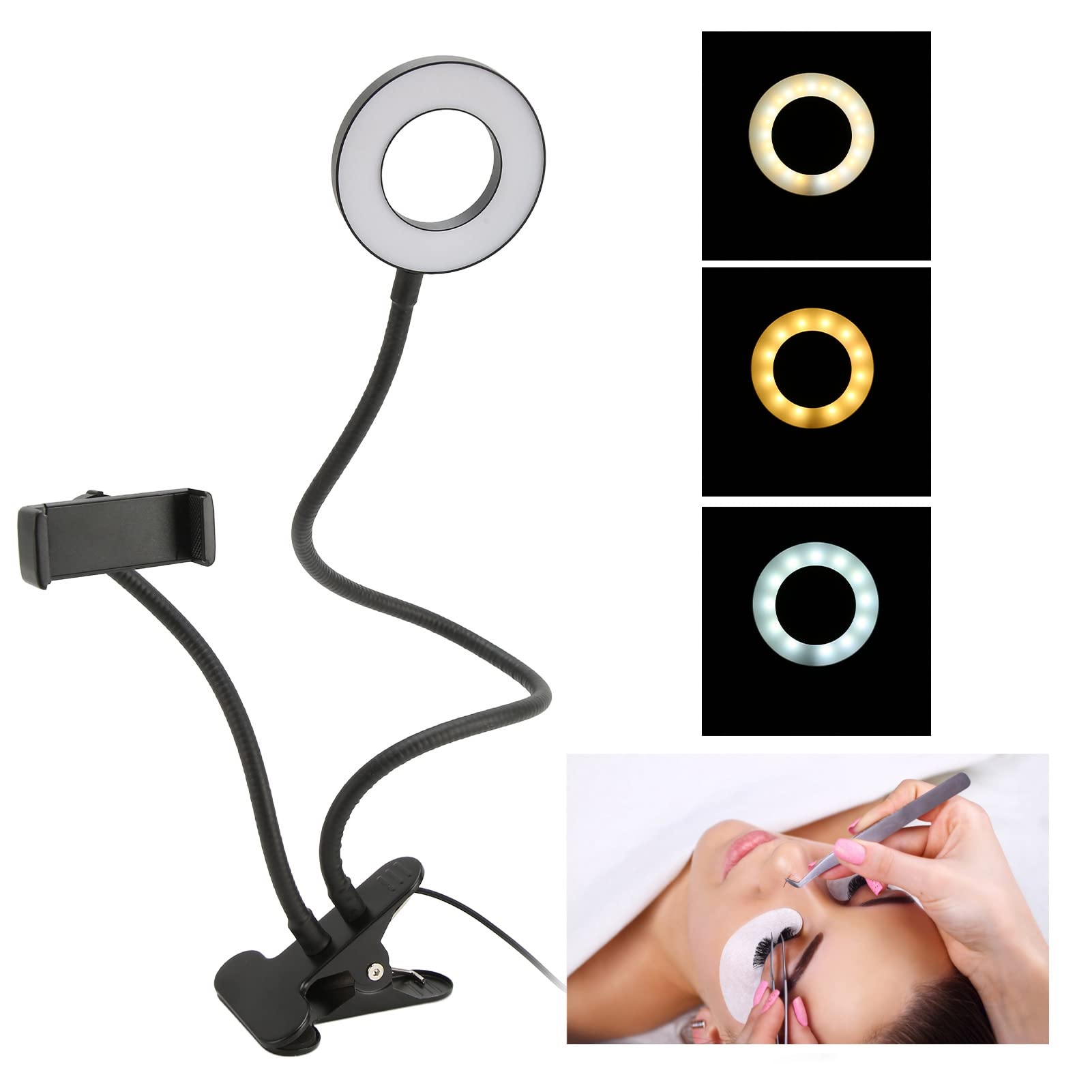 Professional 24-LED USB Ring Light for Camera - Adjustable Brightness Selfie Light for Photography, YouTube Videos, Live Streaming & Makeup (Black) - Perfect for Content Creators, Vloggers & Beauty Enthusiasts