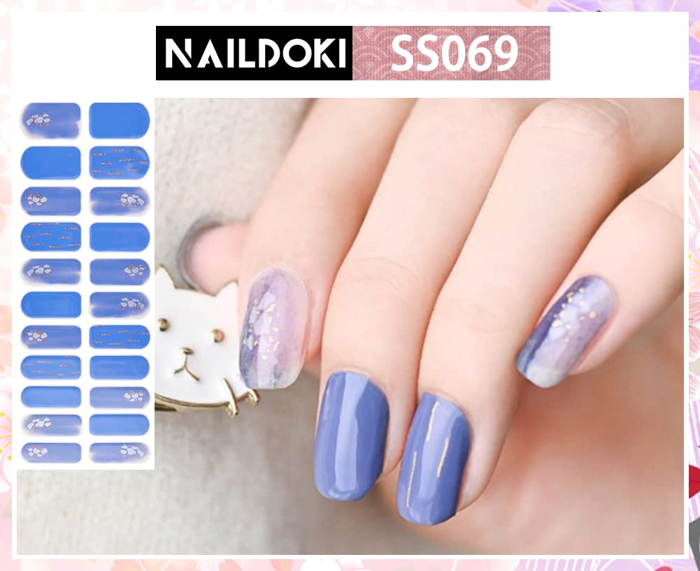 NAILDOKI 3D Nail Stickers - Self-Adhesive Nail Art Decals for Women & Girls | Beautiful Fashion Nail Wraps for Parties, Weddings & Everyday Wear