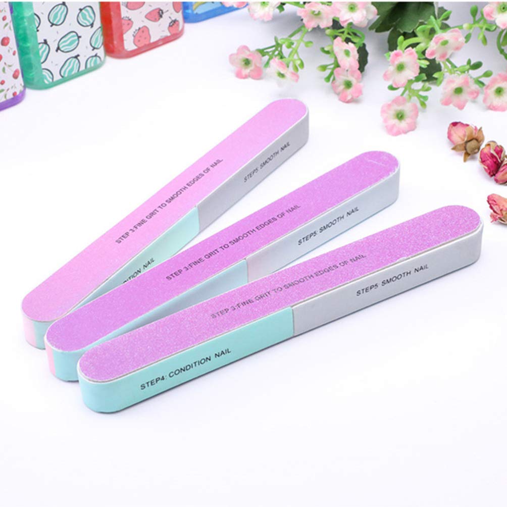 EXCLUZO 6-Sided Nail Files & Polishing Blocks - 8pc Professional Manicure Kit for Smooth Nails | Perfect for Home Nail Care, Salon Use & Travel Essentials