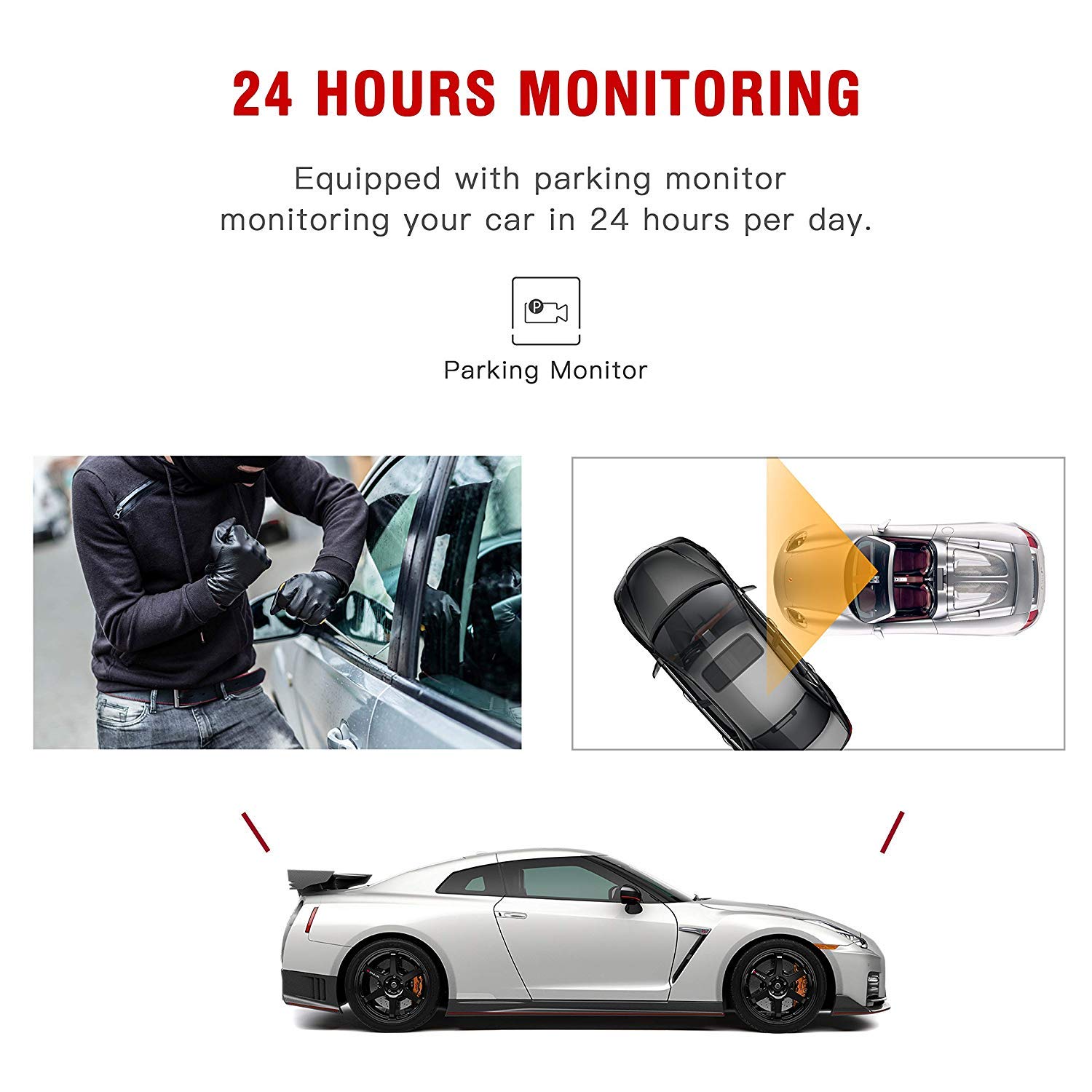 7 Inch Touch Screen Rearview Mirror Dash Cam with Front & Rear Dual Lens - 1080P HD Night Vision, Parking Assistance, Loop Recording for Cars, SUVs, Trucks | Perfect for Daily Commuting, Road Trips & Parking Safety