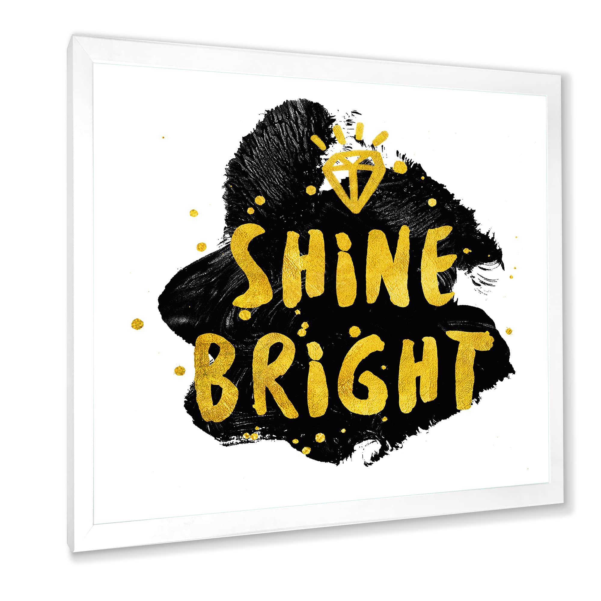 DesignQ Shine Bright Glam Framed Wall Art - Elegant Home Decor for Living Room, Bedroom & Office - Perfect for Modern Interior Design & Gift Giving