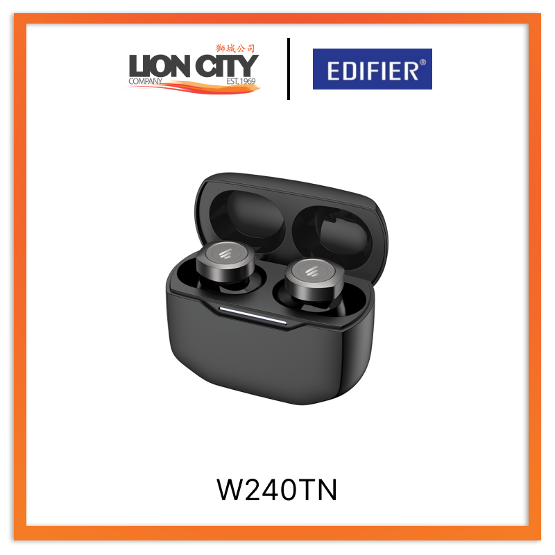 Edifier W240TN True Wireless Earbuds - Bluetooth 5.3, 30H Playtime, IP55 Waterproof, Noise Cancelling for Gym, Running, Workout & Commuting - Black