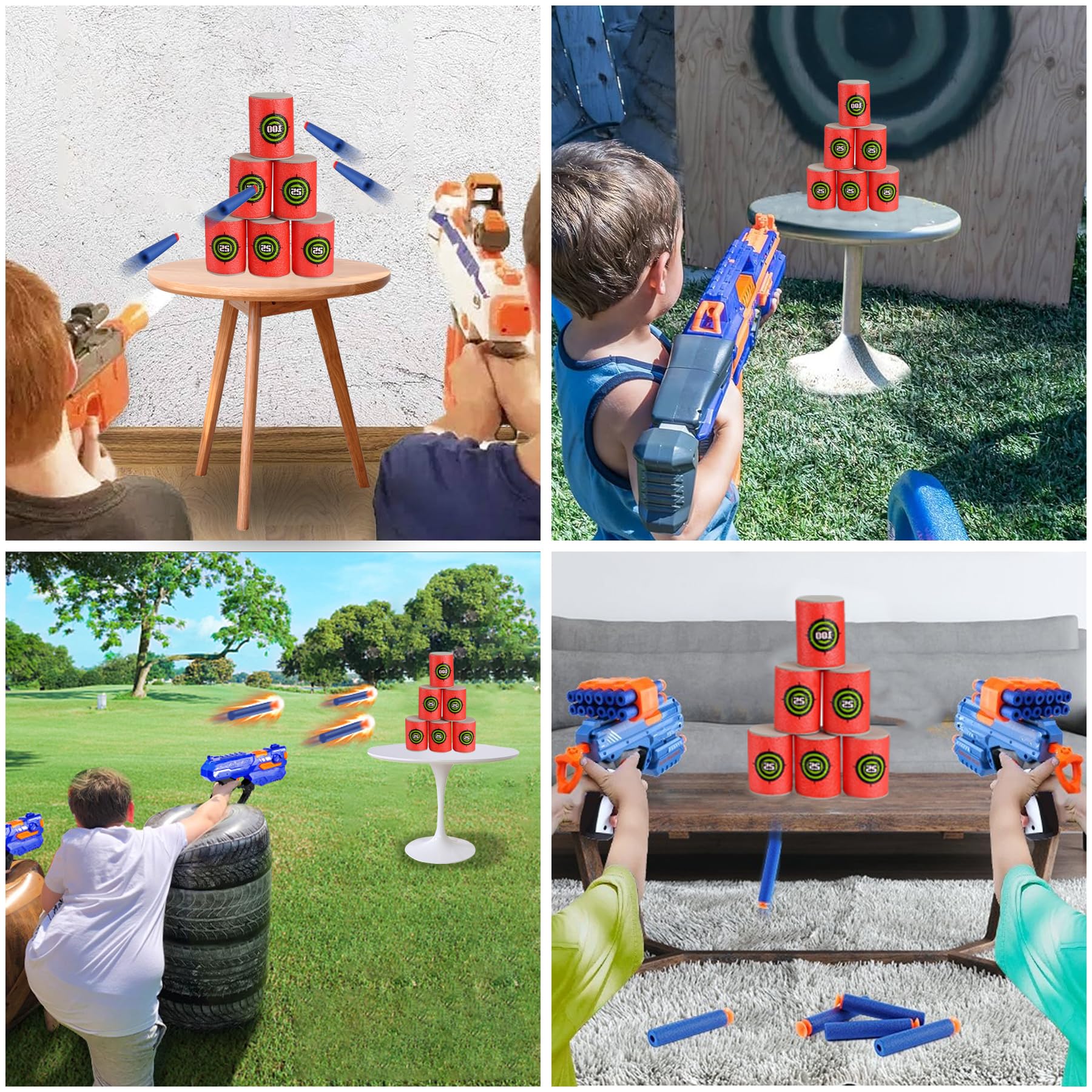 EKIND Foam Can Target - Compatible with Nerf Elite Series Blasters, Dart Shooting Target Practice for Kids & Adults - Perfect for Indoor/Outdoor Nerf Battles & Backyard Games