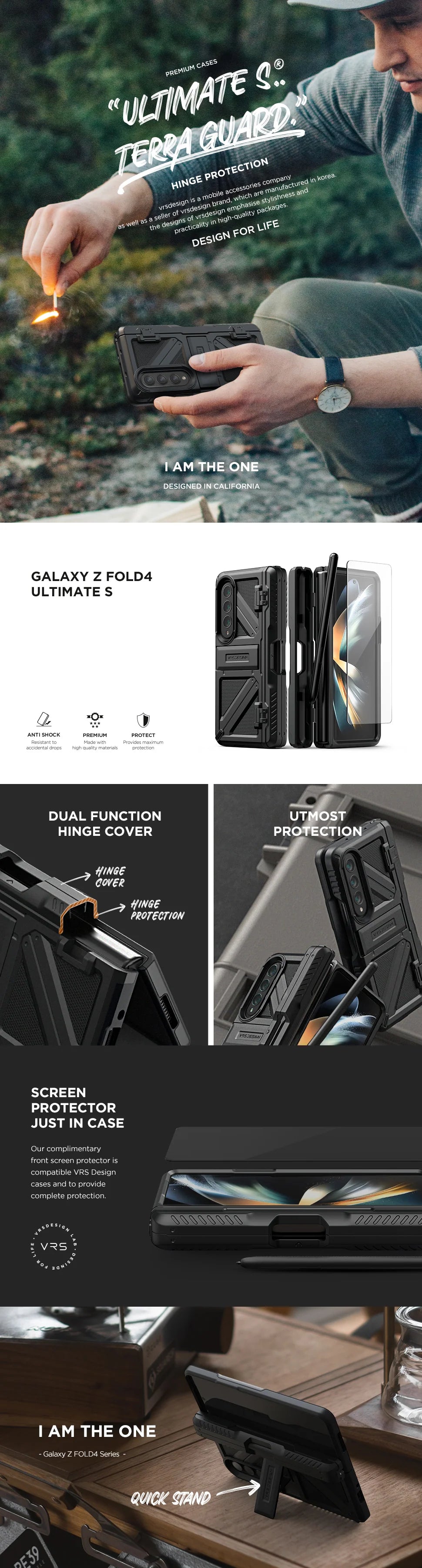 Galaxy Z Fold 4 Case Terra Guard Ultimate Series - Shockproof & Slim Protective Cover for Samsung Galaxy Z Fold 4 - Perfect for Work, Travel & Everyday Use