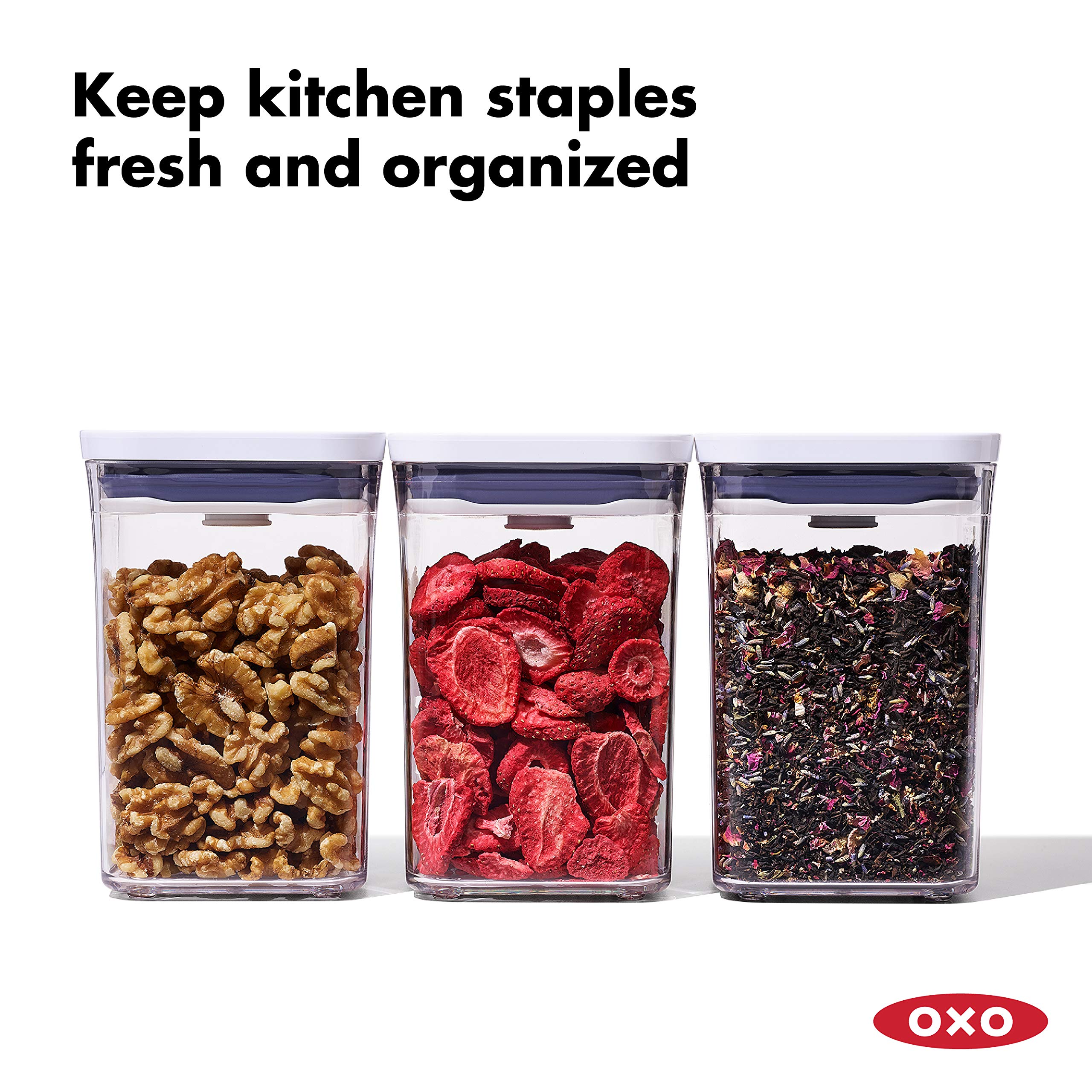OXO Good Grips 5-Piece Airtight Food Storage Container Set - BPA-Free Kitchen Organization for Flour, Sugar & Dry Goods - Perfect for Pantry, Baking & Meal Prep