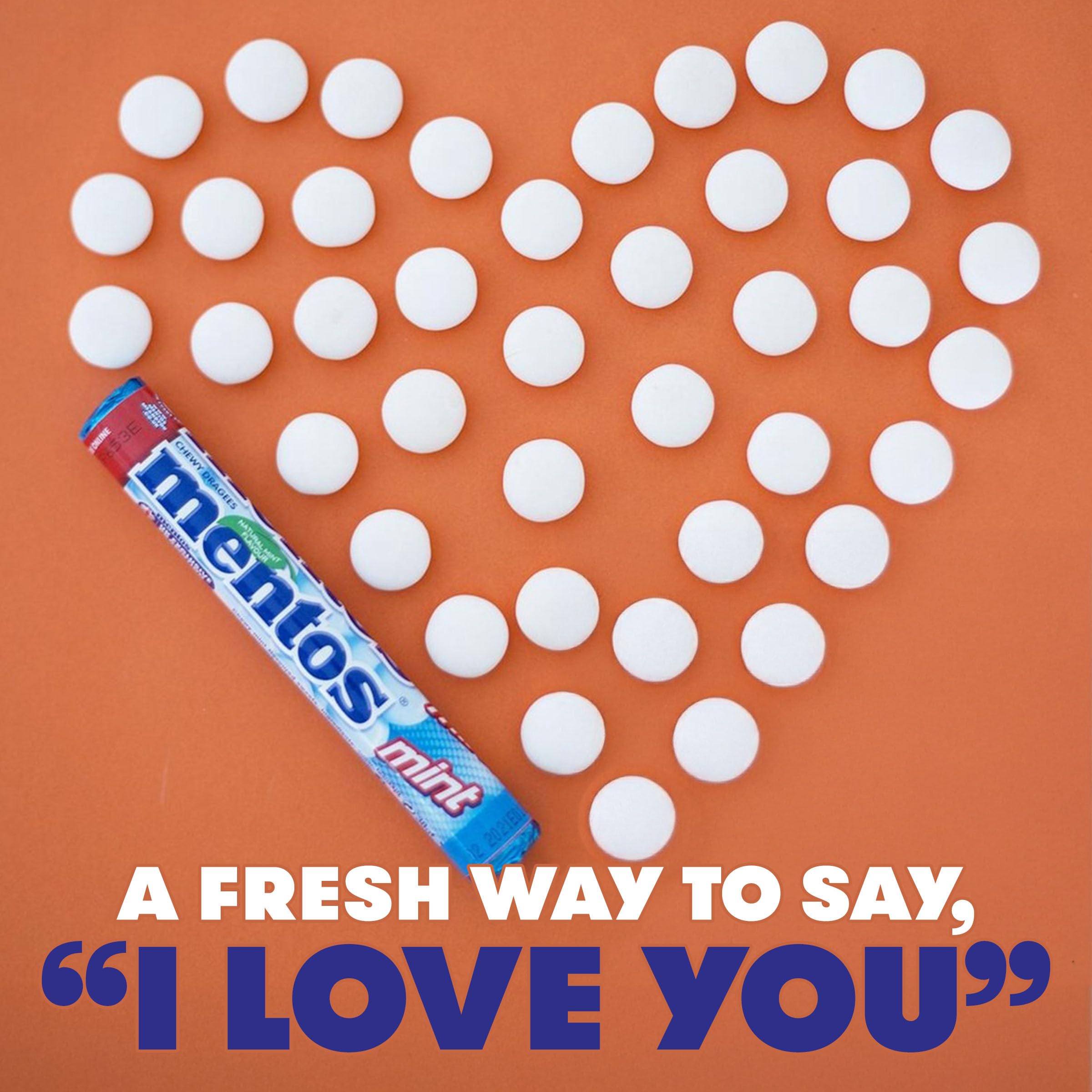 Mentos Chewy Mint Candy Rolls - Fresh Mint Flavor, 1.32oz (15 Rolls) - Perfect for Office Snacks, Travel & On-the-Go Refreshment