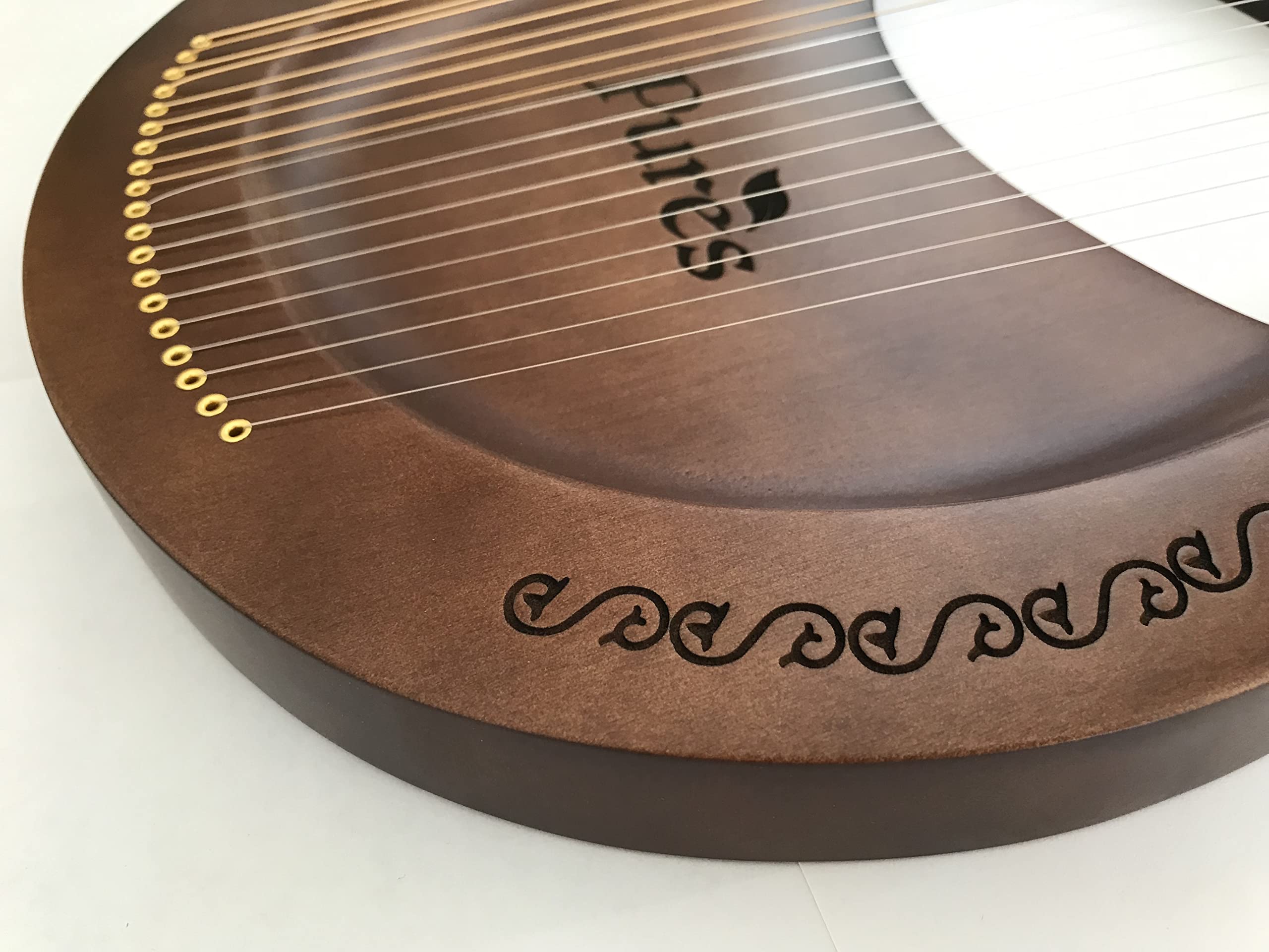 19-String Solid Body Lyre Harp with Tuning Wrench - Retro Style Angel Harp for Beginners - Perfect Gift for Music Lovers, Meditation & Home Decor