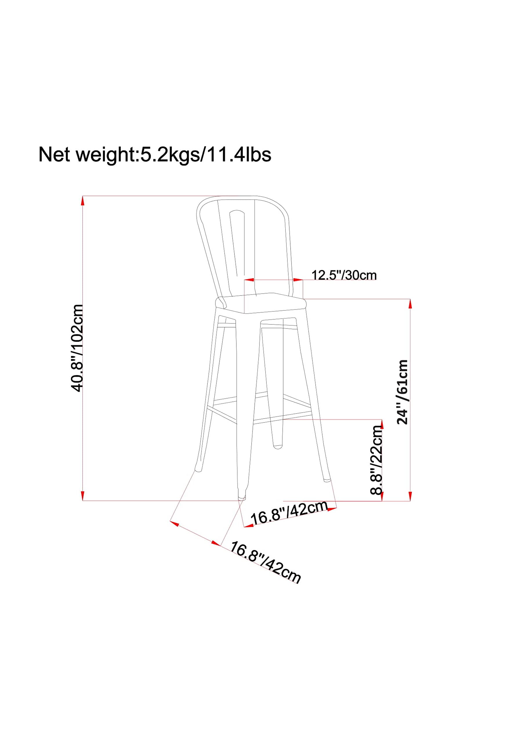 SIMPLIHOME Fletcher Industrial 24 Inch Metal Counter Height Bar Stools (Set of 2) - Black Metal Stools for Kitchen Island, Breakfast Bar & Dining Room - Modern Industrial Style Counter Stools for Home & Restaurant Use