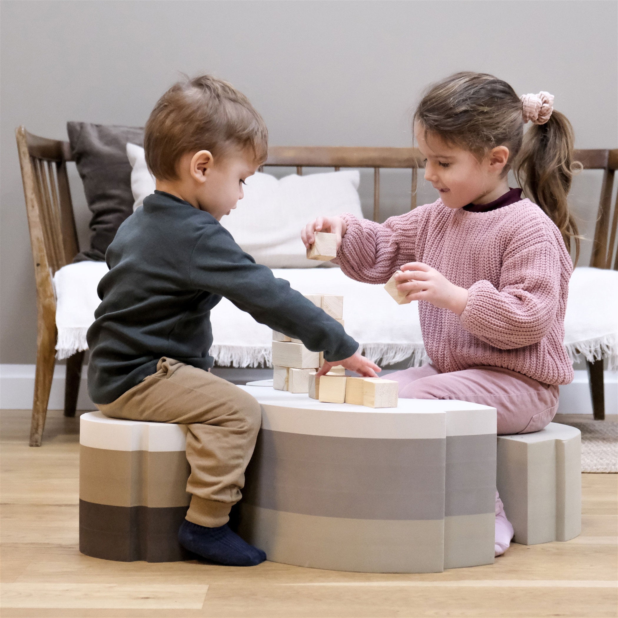 bObles Elephant S 16 Classic Vintage Rose - Soft Play Toy for Kids, Eco-Friendly Children's Furniture - Perfect for Nursery, Playroom & Toddler Safe Play Areas