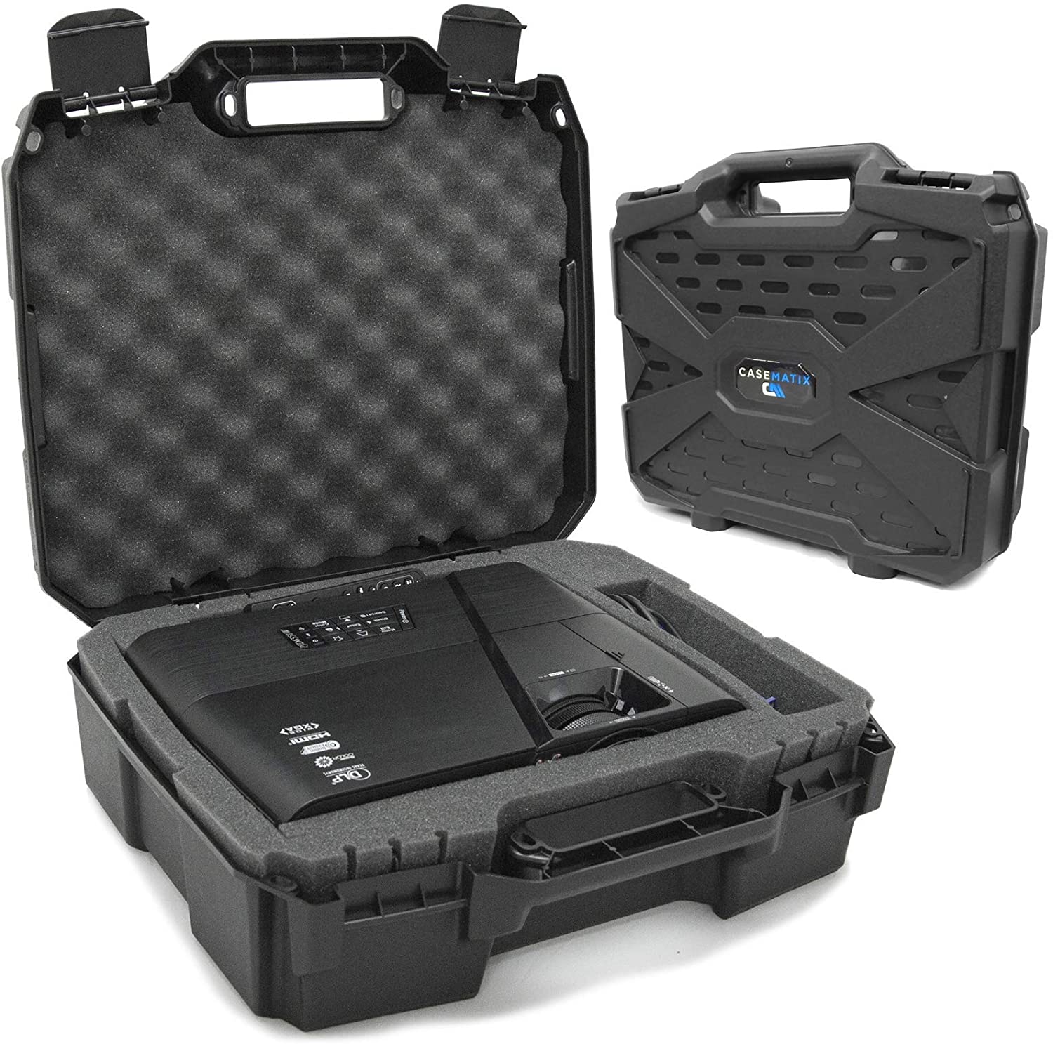 CASEMATIX Hard Shell Projector Travel Case with Foam Interior - Compatible with Epson VS240, VS345, VS340 3LCD, XGA, SVGA & 3D Projectors - Perfect for Business Travel, Home Theater & School Presentations