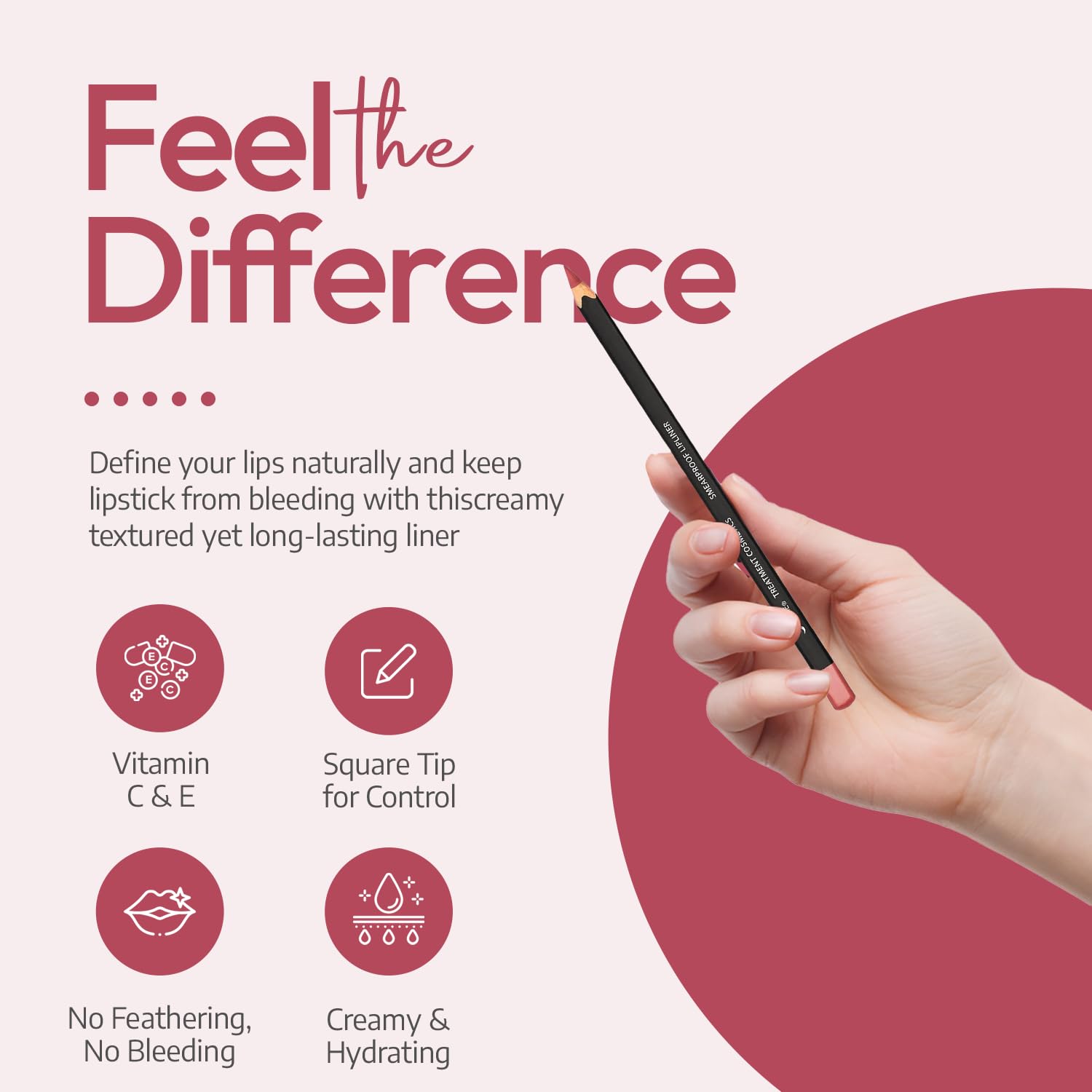 Sorme Cosmetics Smudgeproof & Waterproof Lip Liner Pencil - Natural Nude (0.06 oz) | Long-Lasting Matte Lip Liner for Women | Hydrating HD Lip Pencil | Perfect for Everyday Wear, Date Night & Professional Makeup Looks