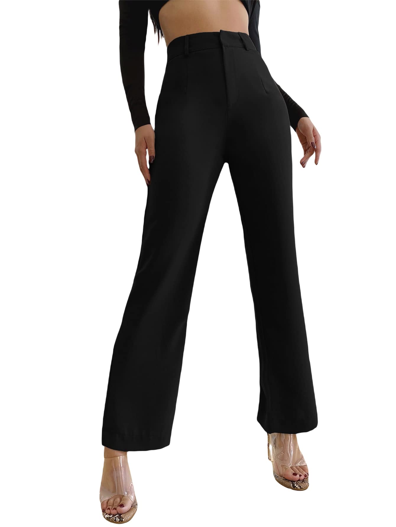Stylish Women's High Waist Wide Leg Pants for Summer - Office Work Trousers | Comfortable & Professional for Business Casual, Workwear & Everyday Outfits