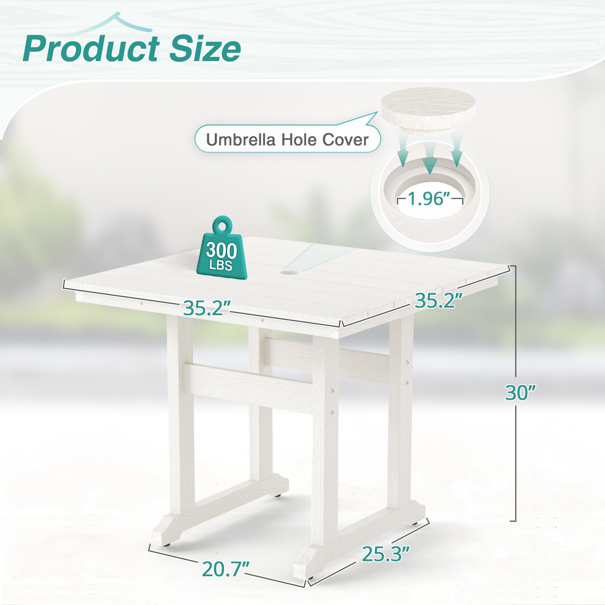 Square Outdoor Dining Table for 4 - 35