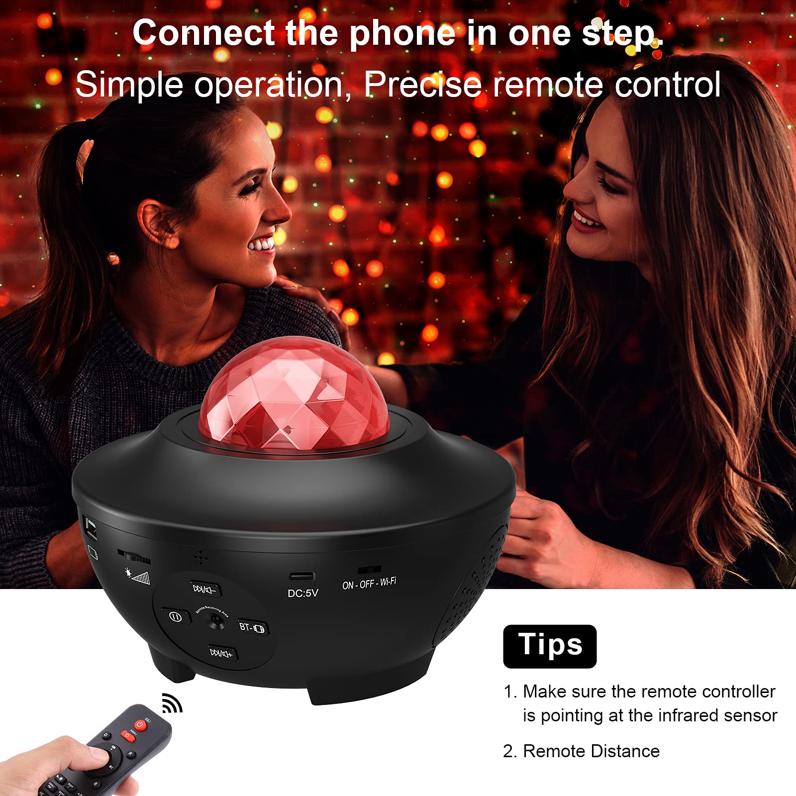 Galaxy Projector Night Light with Bluetooth Speaker & Timer - Starry Sky Projector for Bedroom, Kids Room, Party Decor - Perfect Christmas Gift for Adults & Teens