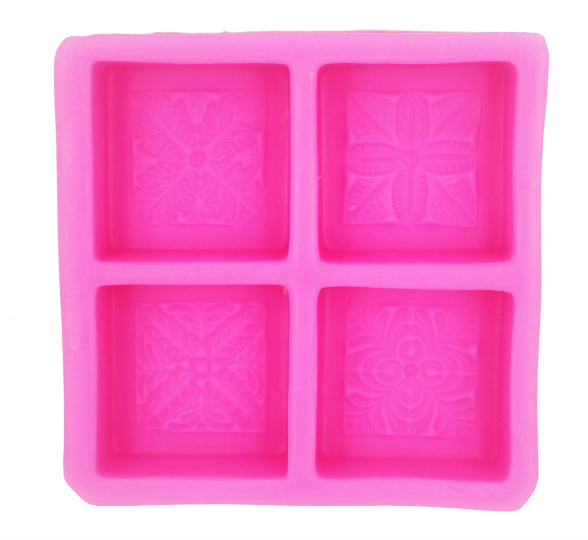 4-Cavity Silicone Soap Mold for DIY Handmade Soap Making - Floral 0088 Design - Perfect for Crafting, Bath Bombs, Candle Making & Home Decor Gifts