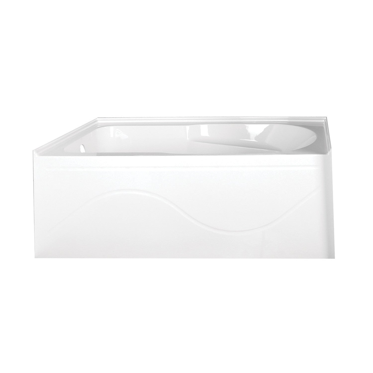 Aqua Eden VTAP603022L 60-Inch Acrylic Rectangular 3-Wall Alcove Bathtub - Anti-Skid Surface, Left Hand Drain, Glossy White - Perfect for Modern Bathrooms & Spa-Like Retreats