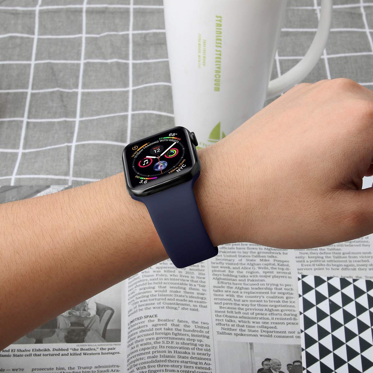 Premium Soft Silicone Replacement Watch Bands for Apple Watch Series 8/7/6/5/4/3/2/1/SE - Compatible with 38mm 40mm 41mm 42mm 44mm 45mm 49mm Models - Sport Wrist Strap for Women & Men - Perfect for Gym, Running & Everyday Wear