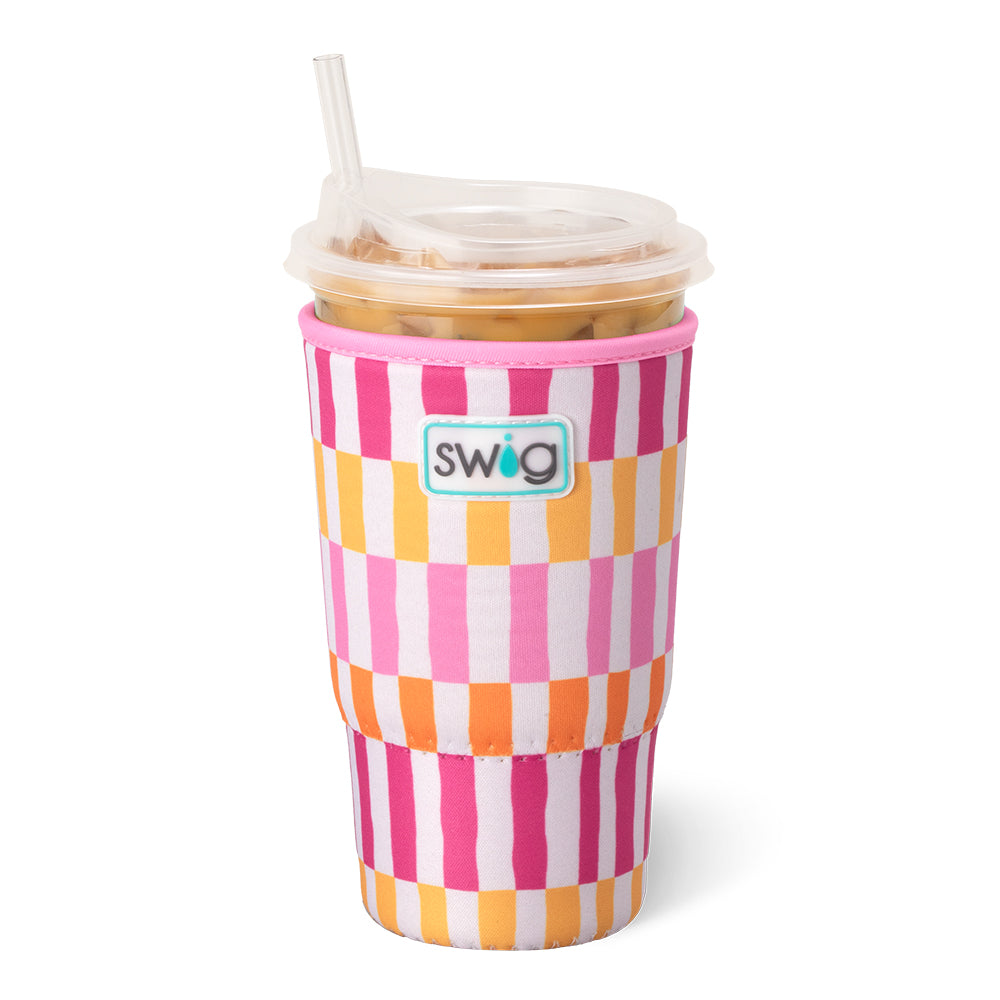 Sherbet Stripe Large Iced Cup Coolie - Insulated Tumbler for Cold Drinks, Perfect for Summer Parties, Beach Outings and Outdoor Activities