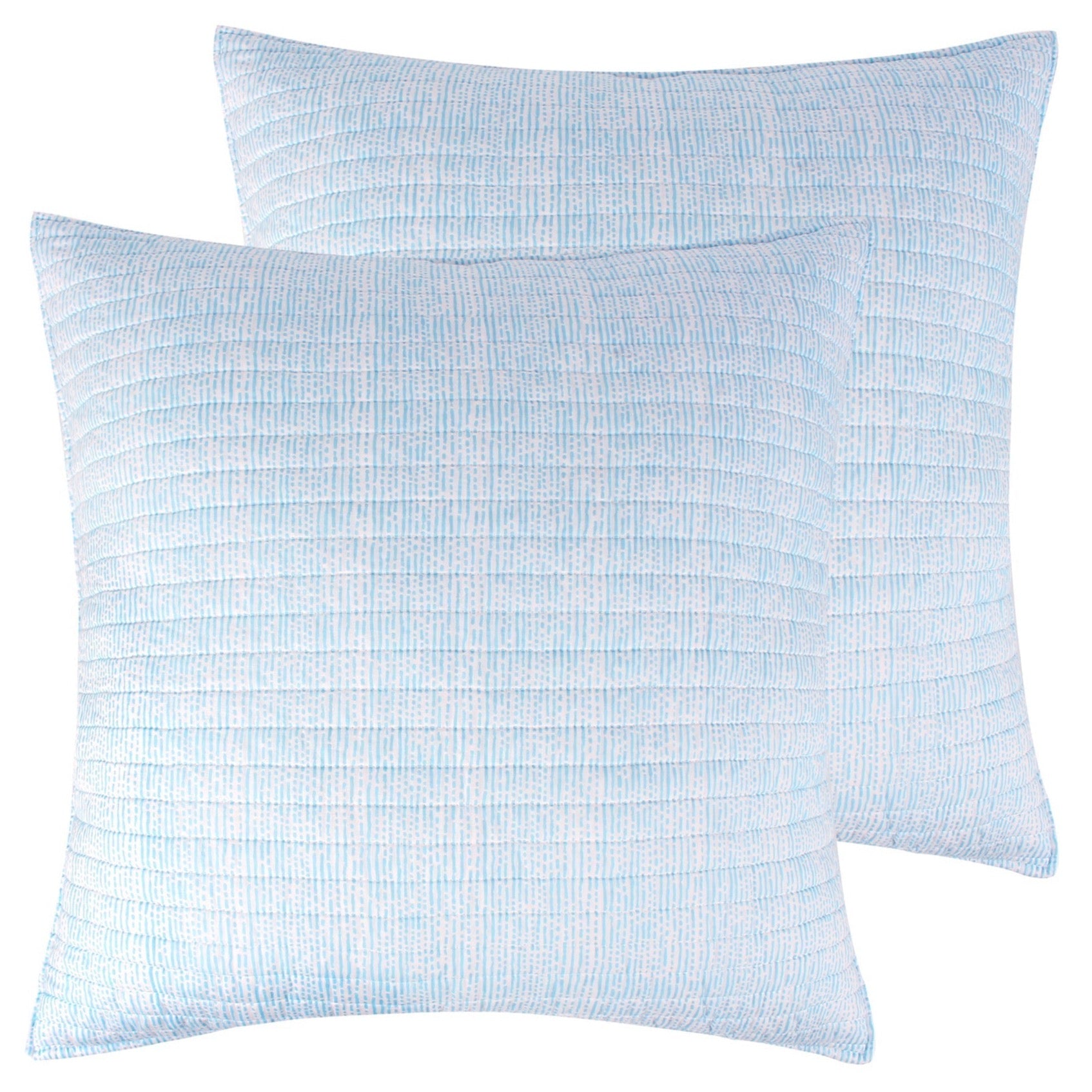 Premium Calico Blue Euro Sham Pillowcases (2-Pack) - Soft & Stylish Bedding for European Pillows - Perfect for Guest Rooms, Master Bedrooms & Home Decor