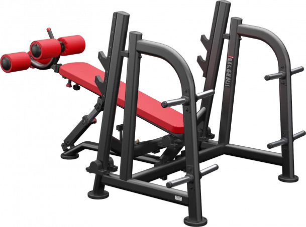 ATLANTIS Olympic Flat & Decline Bench Press with Pivot - Adjustable Weight Bench for Home Gym & Strength Training