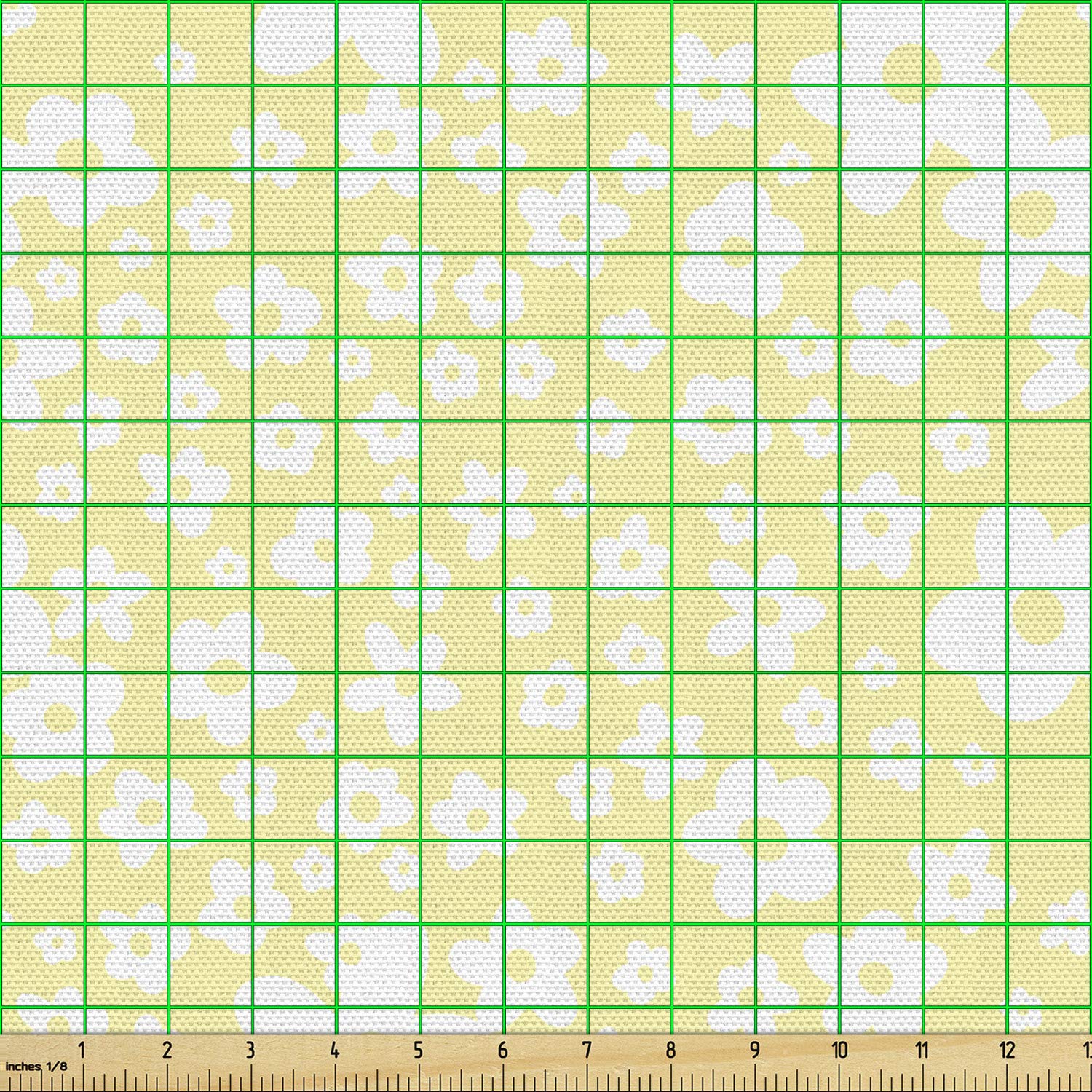 Ambesonne Floral Fabric - Daisy Design for Upholstery & Home Decor | Spring Yellow