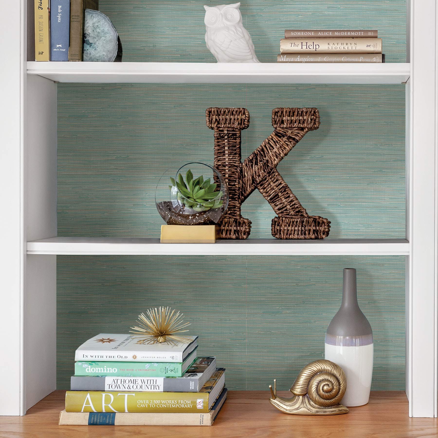 Tibetan Grasscloth Teal Peel & Stick Wallpaper - Self-Adhesive Removable Wall Covering for Bedroom, Living Room & Home Decor