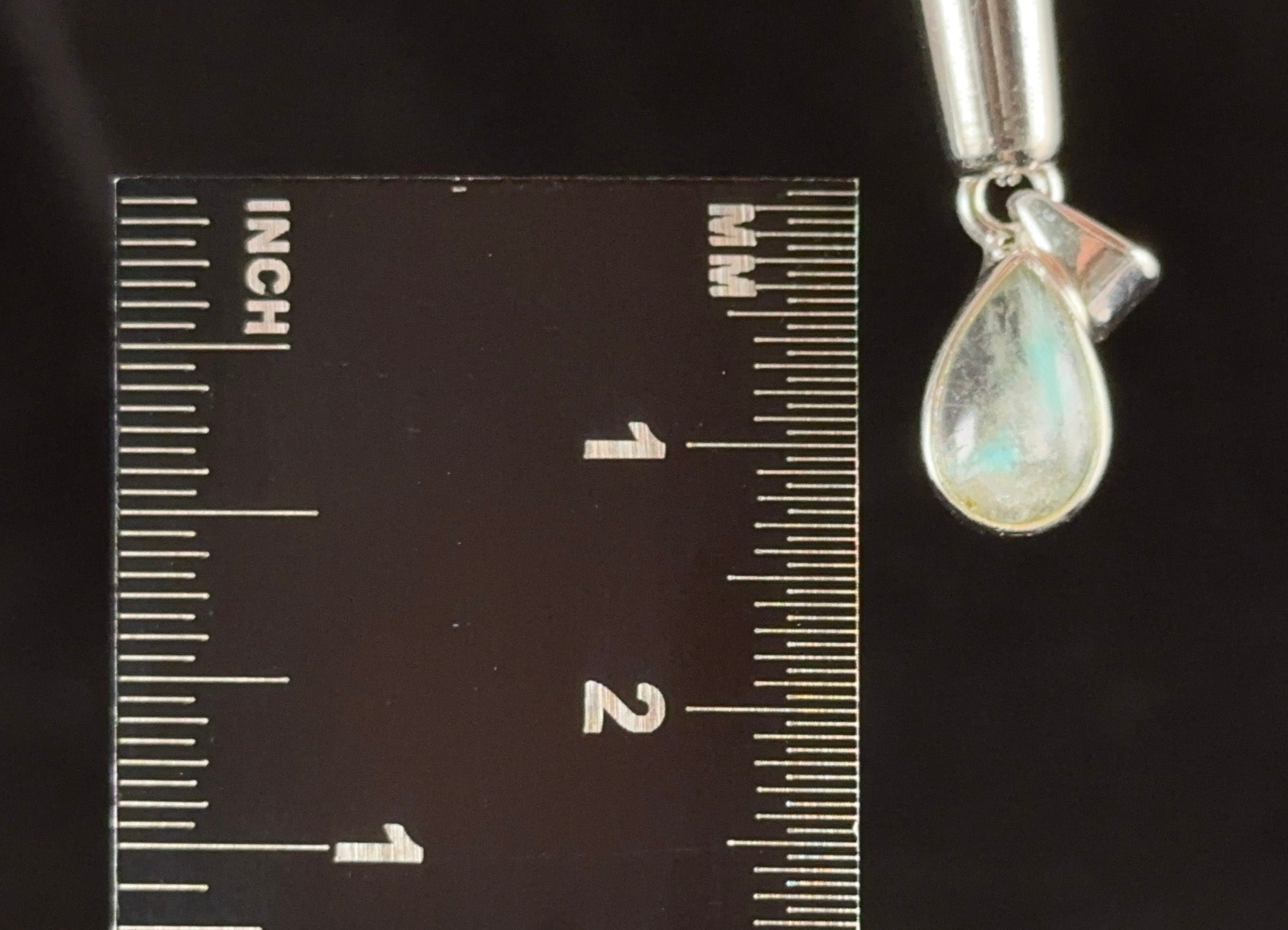 AJOITE in Quartz Crystal Pendant - Sterling Silver Teardrop Cabochon - Fine Jewelry & Healing Stones for Energy Balance - Perfect for Meditation, Reiki & Spiritual Healing