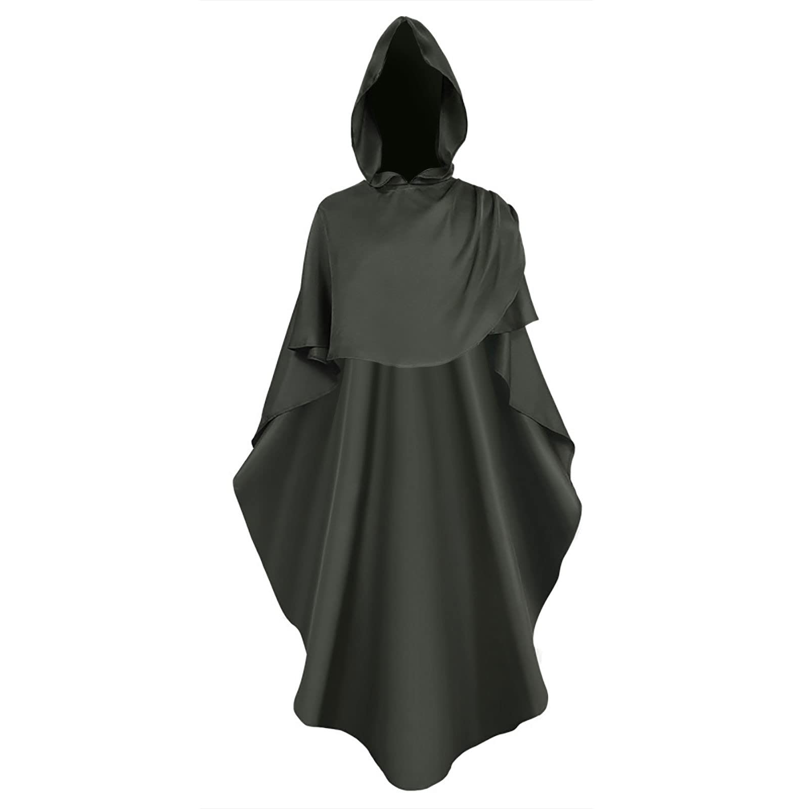 Tuduoms Men's Hooded Robe Cloak - Medieval Knight Monk Costume for Renaissance Fairs, Cosplay & LARP | Warm Friar Priest Robe for Halloween, Theater & Historical Reenactments
