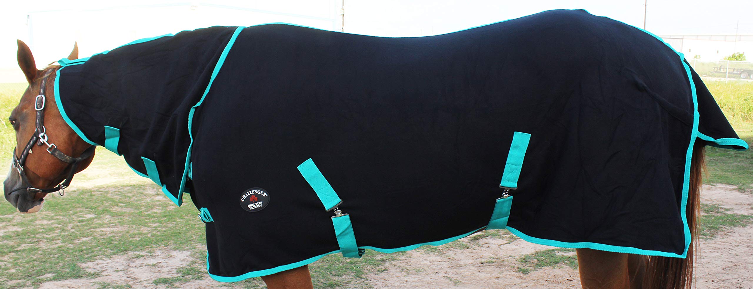 CHALLENGER Polar Fleece Horse Cooler Blanket - Moisture Wicking Exercise Sheet for Training & Riding - Ideal for Cool Weather Workouts & Post-Workout Recovery