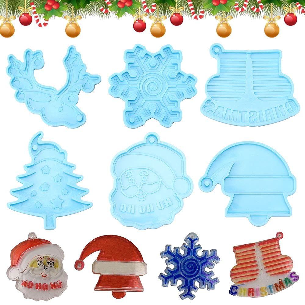 Christmas Tree Keychain Silicone Mold - Claus Snowflake Resin Clay Jewelry Making Tool for DIY Crafts, Holiday Decorations & Festive Gifts (Perfect for Christmas Ornaments, Cake Decorations & Handmade Jewelry)