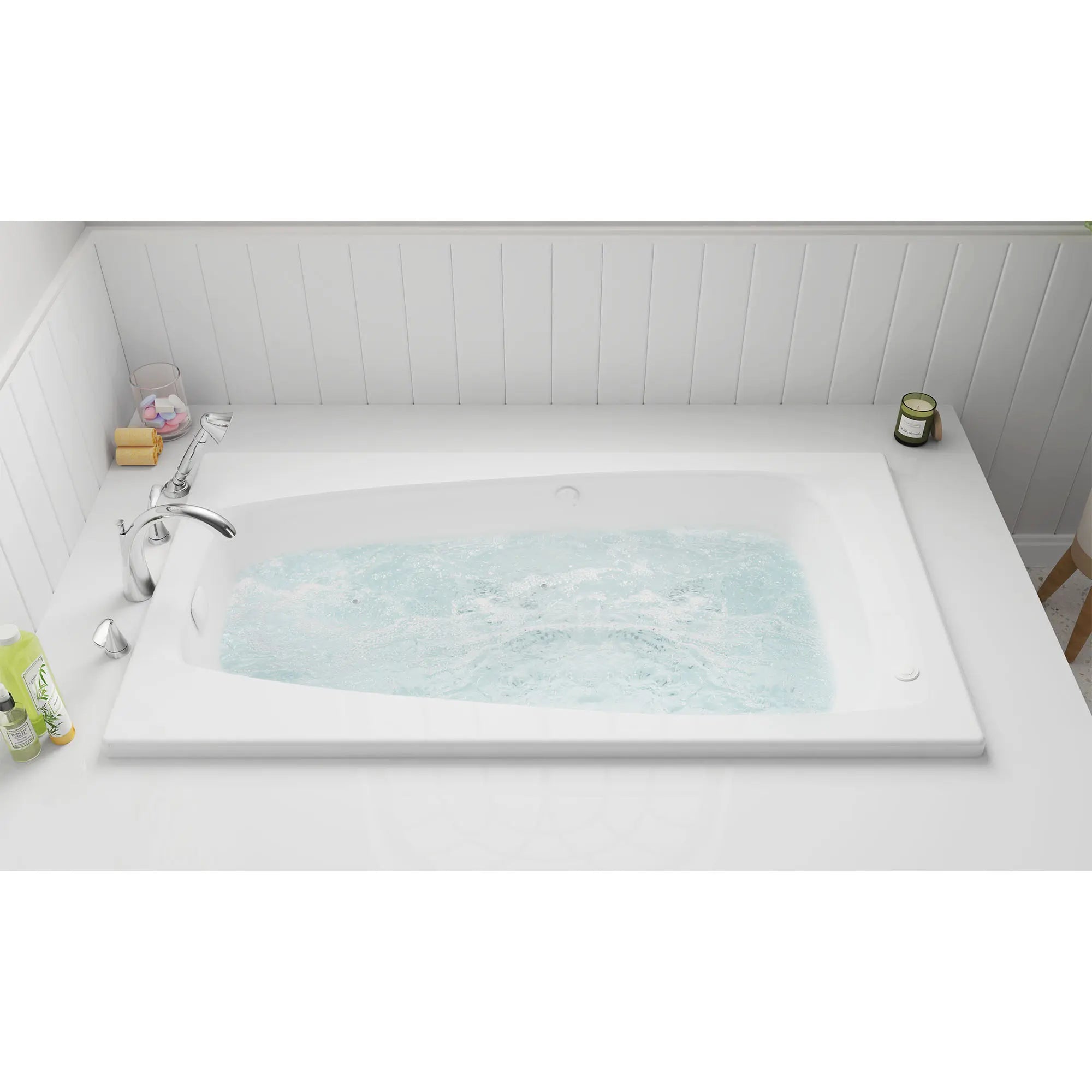 EverClean 60-Inch Acrylic Rectangular Drop-In Whirlpool Bathtub - Spa Luxury for Master Bathroom & Relaxation Retreat