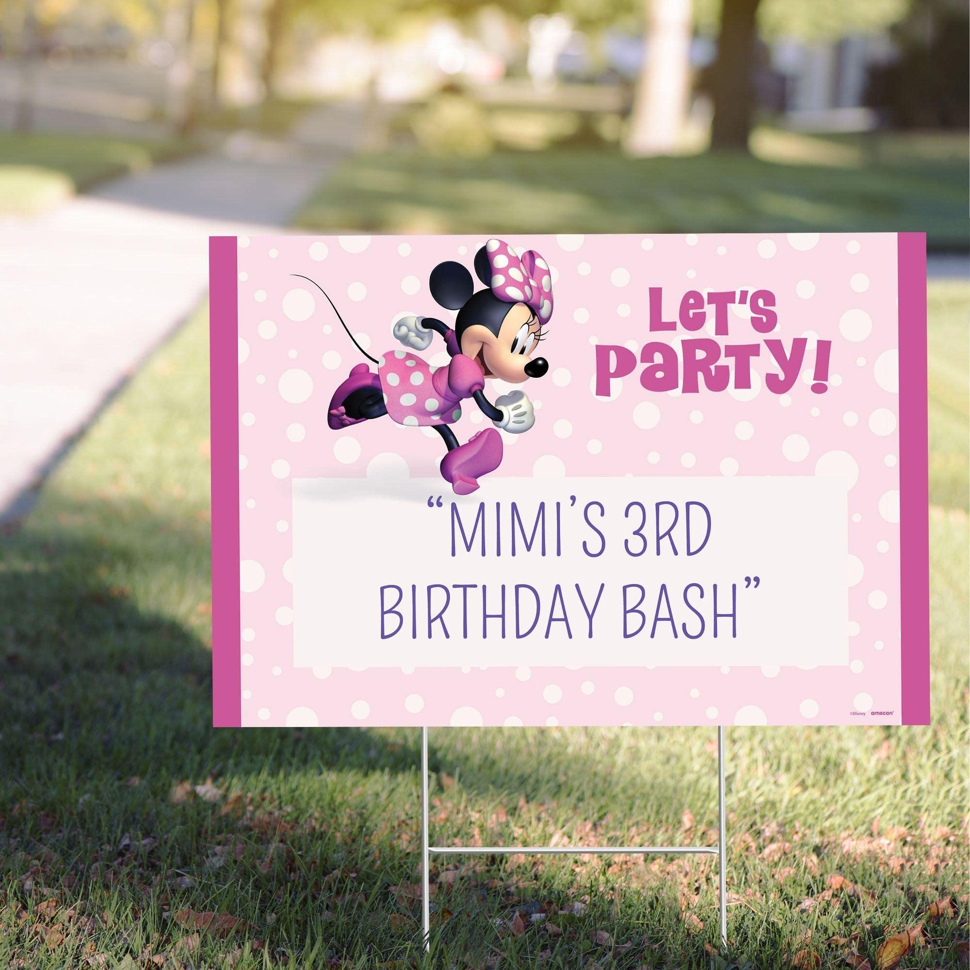 Custom Minnie Mouse Forever Yard Sign - Personalized Birthday Party Decorations 22” x 15” | Outdoor & Indoor Party Decor, Baby Shower, Anniversary Celebration