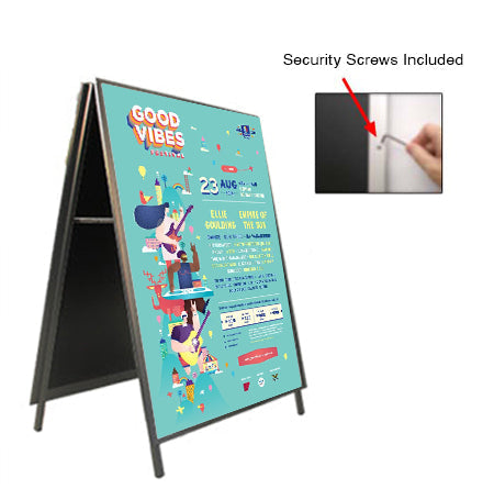 16x20 A-Frame Sign Holder Stand with Security Screws - Double Locking Snap Frames for Outdoor Events, Retail Displays & Trade Shows