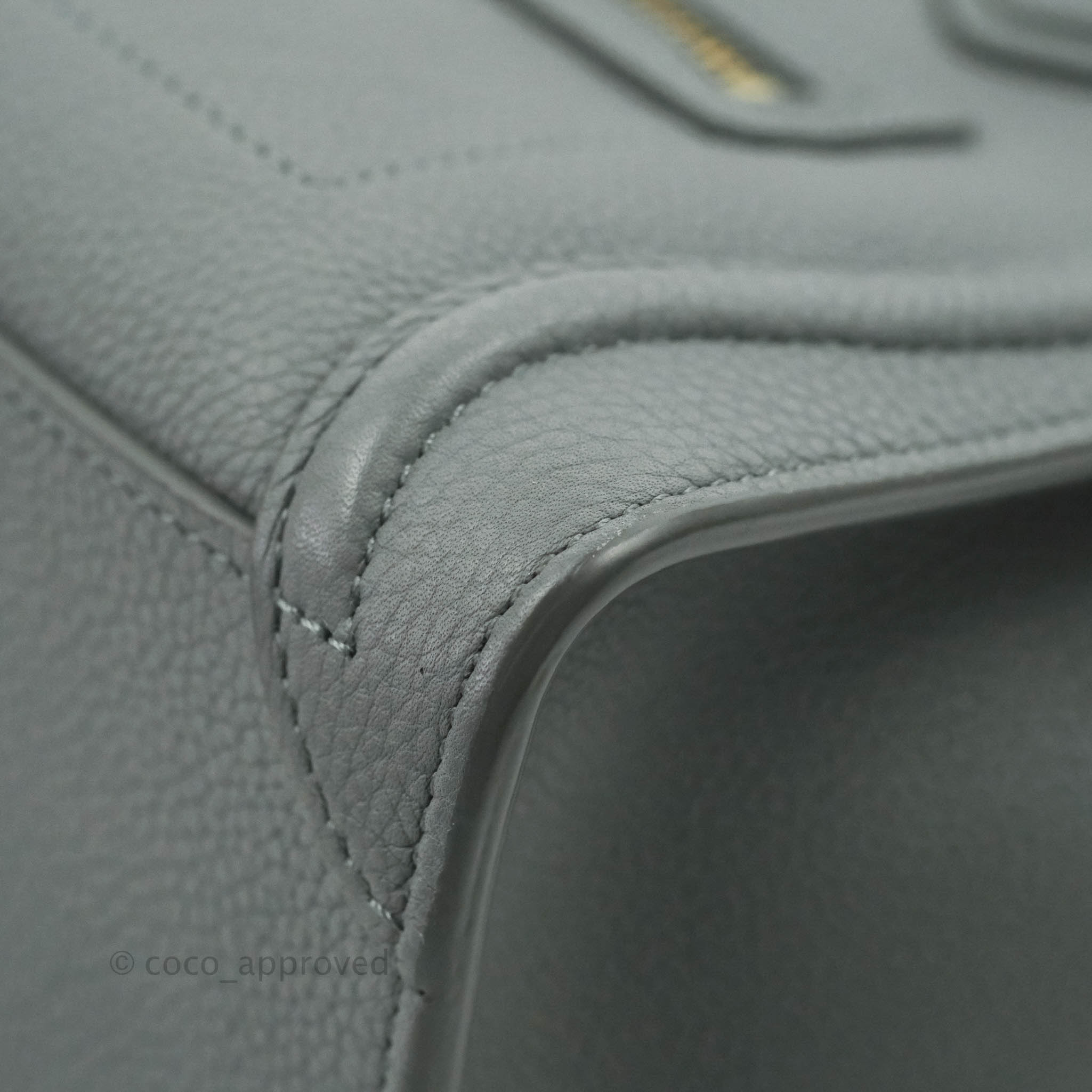 Celine Nano Luggage Bag in Grey Drummed Calfskin Leather - Stylish Crossbody Purse for Women, Perfect for Work, Travel & Everyday Use